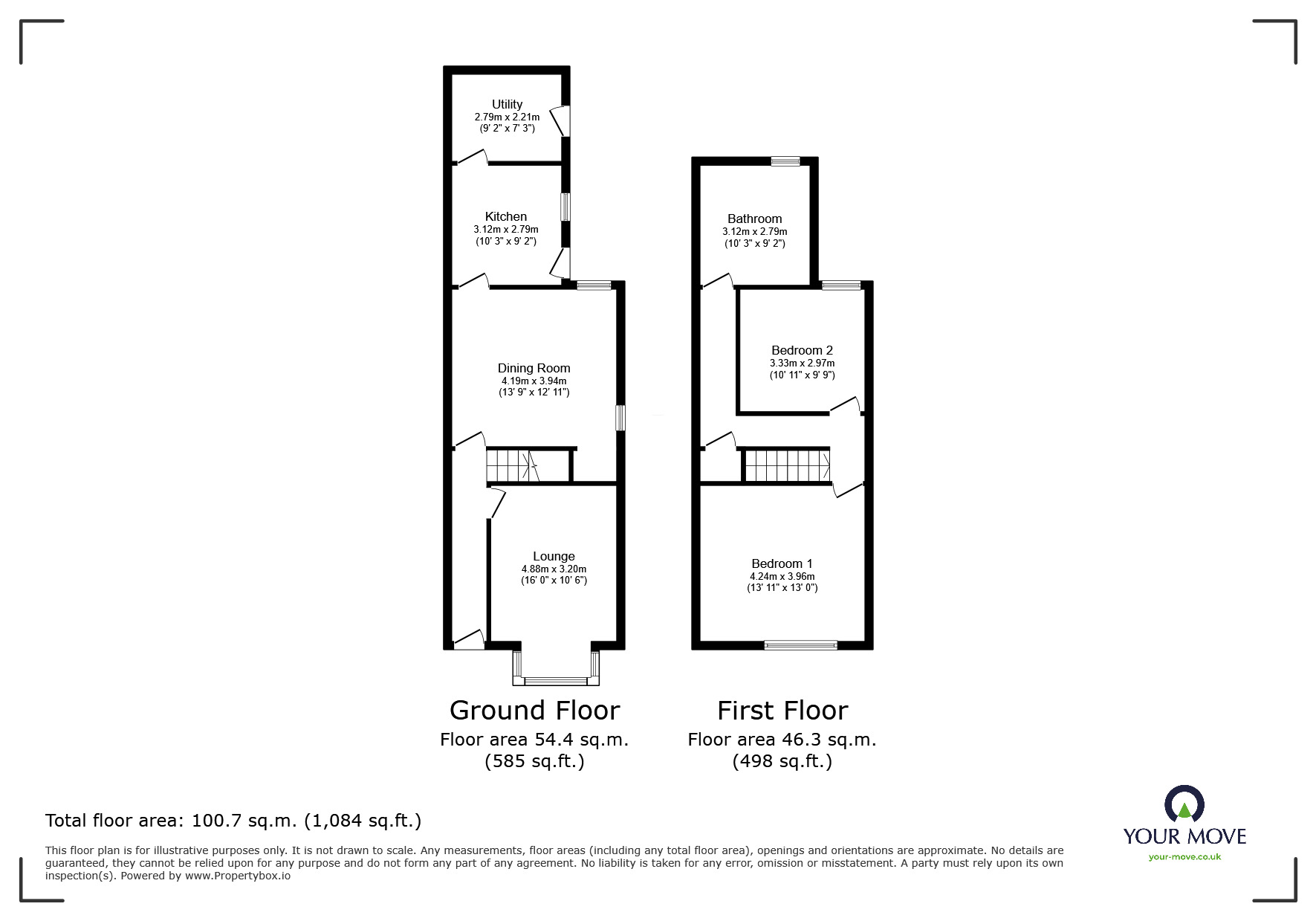Floorplan of 2 bedroom Semi Detached House for sale, Church Lane, Whitwick, Leicestershire, LE67