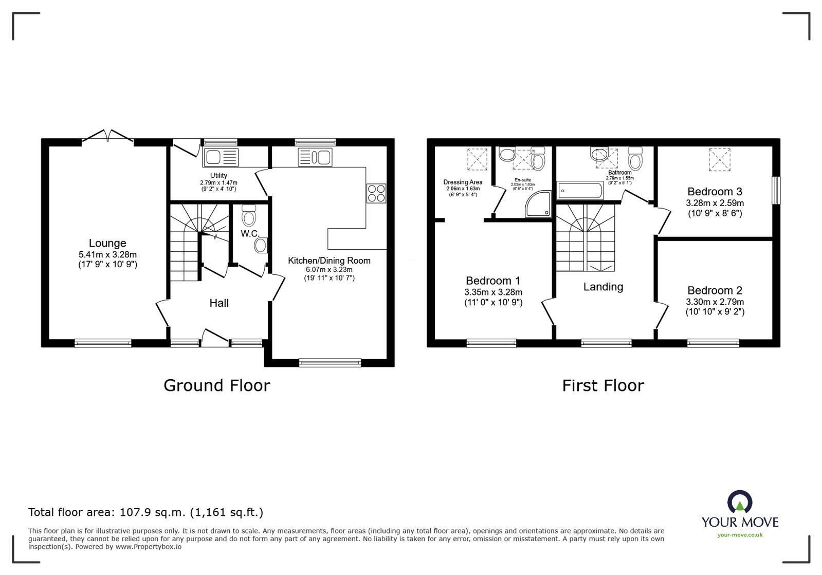 Floorplan of 3 bedroom Detached House to rent, Spencer View, Ellistown, Leicestershire, LE67
