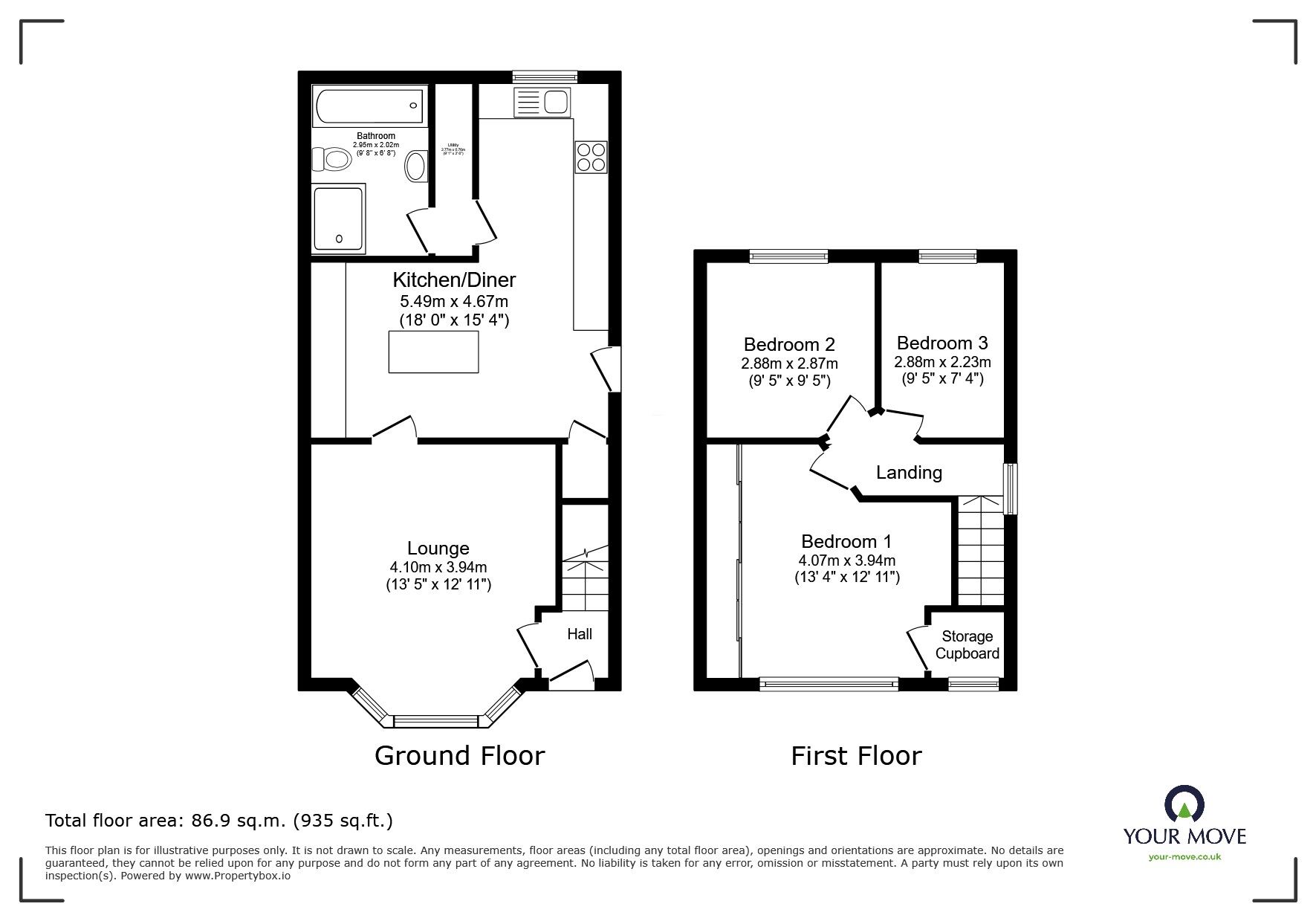 Floorplan of 3 bedroom Semi Detached House for sale, Ibstock Road, Ellistown, Leicestershire, LE67