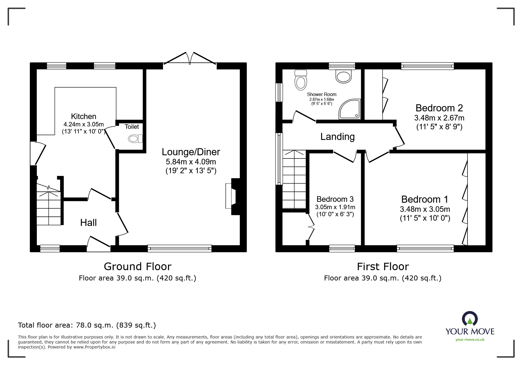 Floorplan of 3 bedroom Semi Detached House for sale, Highfields, Thornton, Leicestershire, LE67
