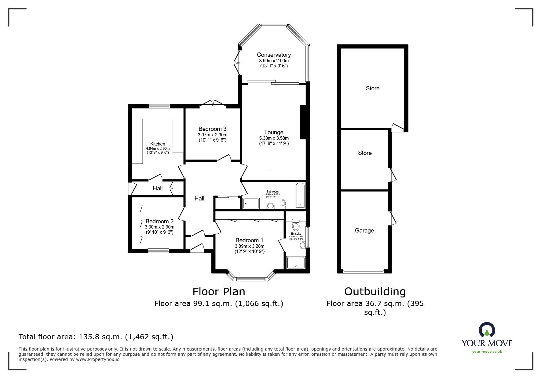 Floorplan of 3 bedroom Detached Bungalow for sale, Sherwood Close, Ellistown, Leicestershire, LE67