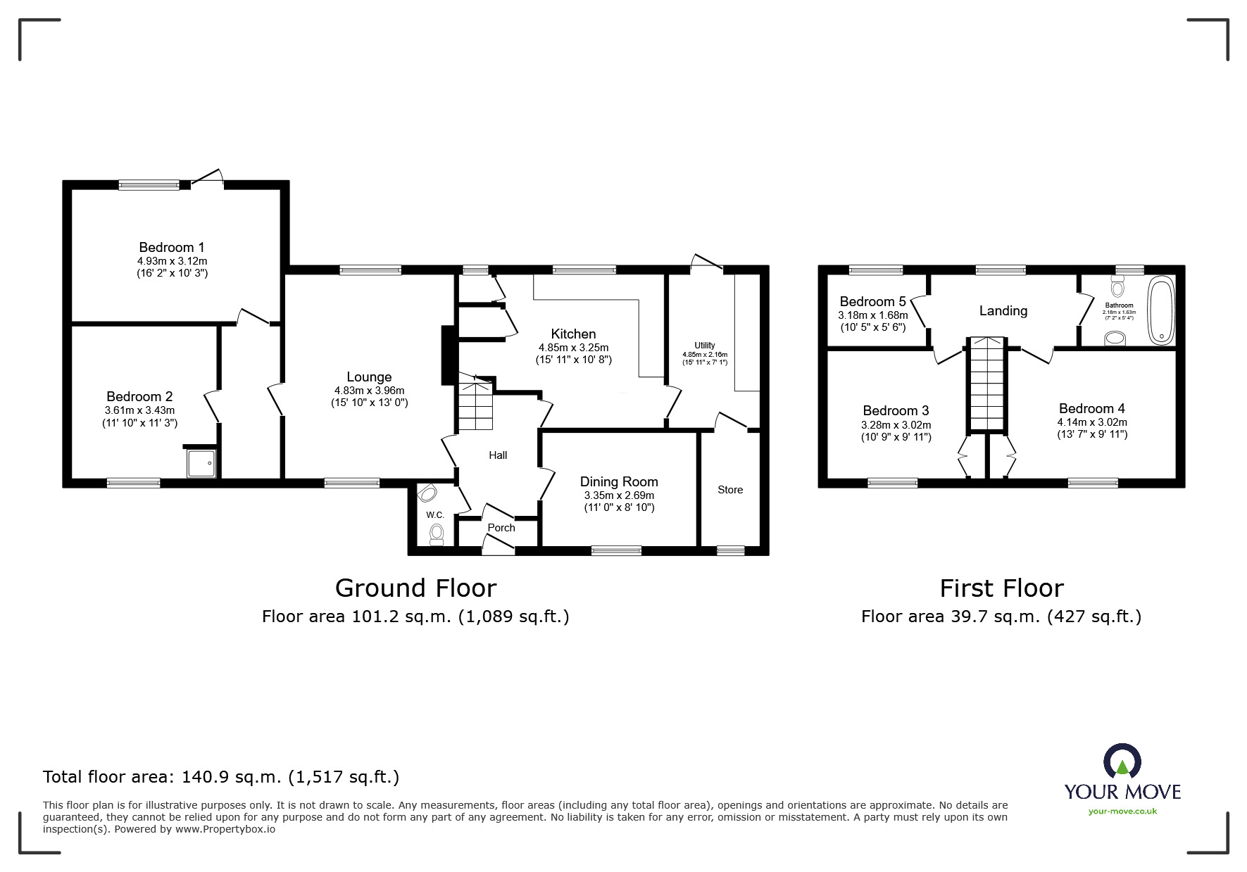 Floorplan of 5 bedroom Detached House for sale, Smith Crescent, Coalville, Leicestershire, LE67