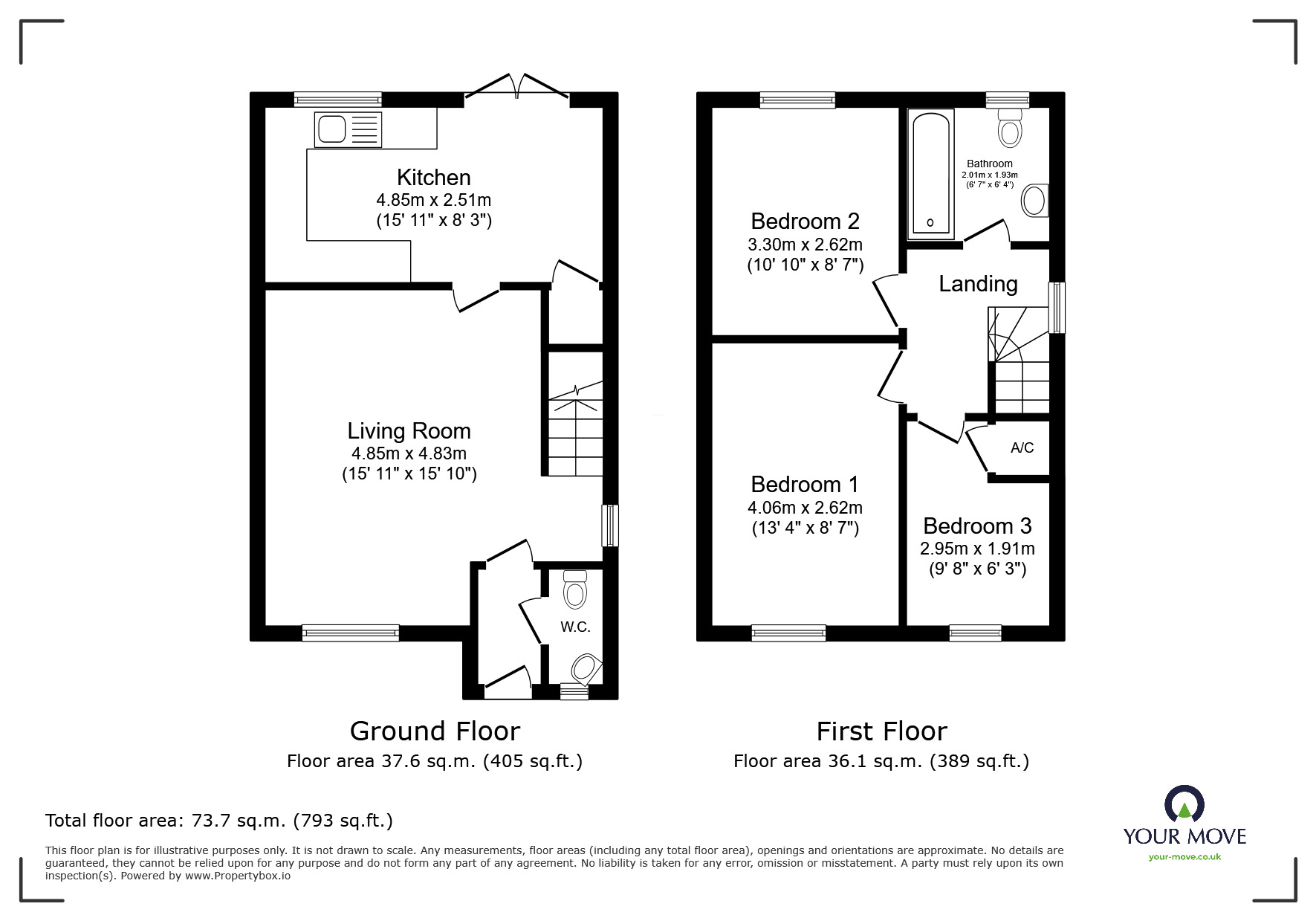 Floorplan of 3 bedroom Mid Terrace House to rent, William Bees Road, Coalville, Leicestershire, LE67