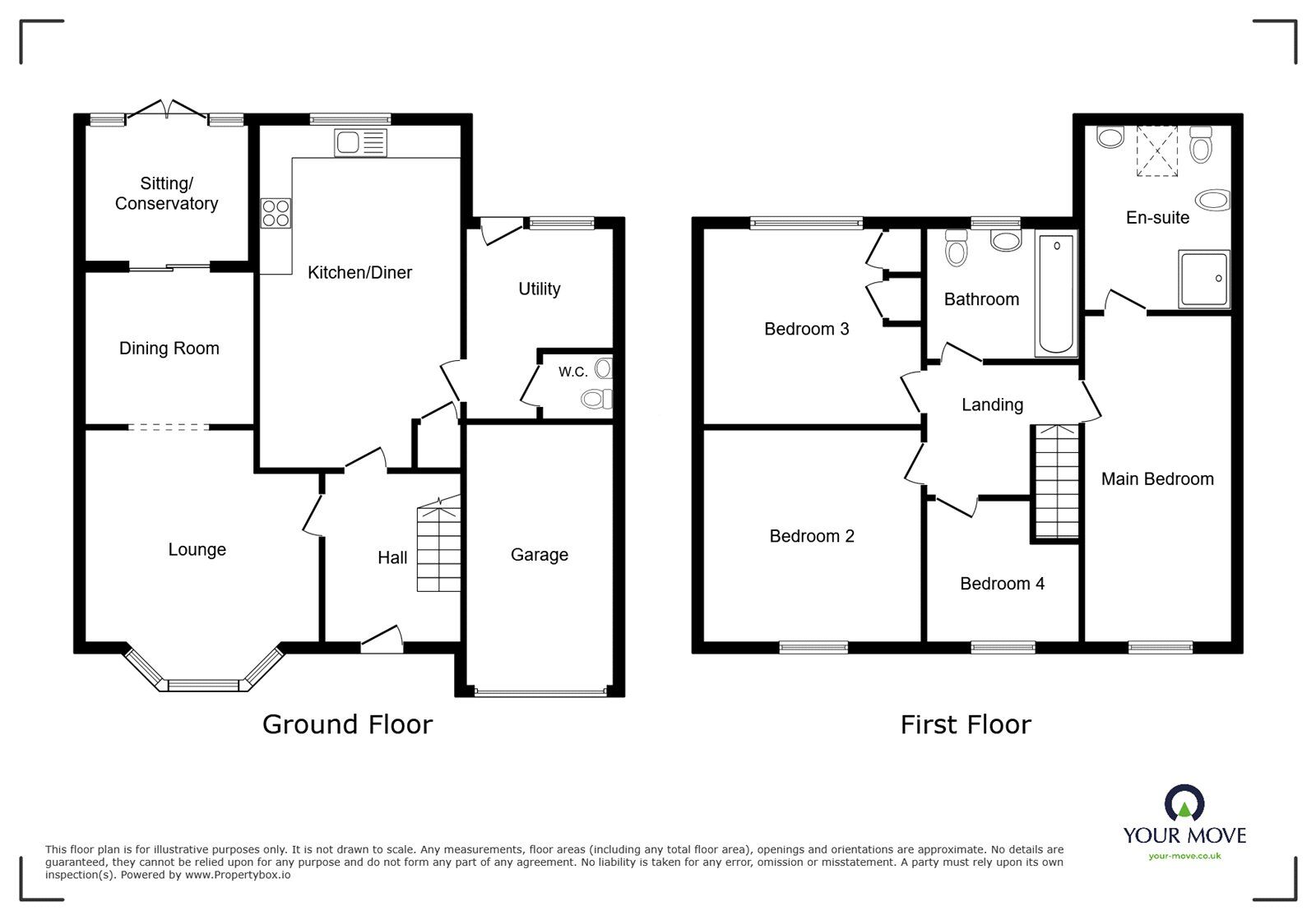Floorplan of 4 bedroom Link Detached House for sale, Park Avenue, Markfield, Leicestershire, LE67
