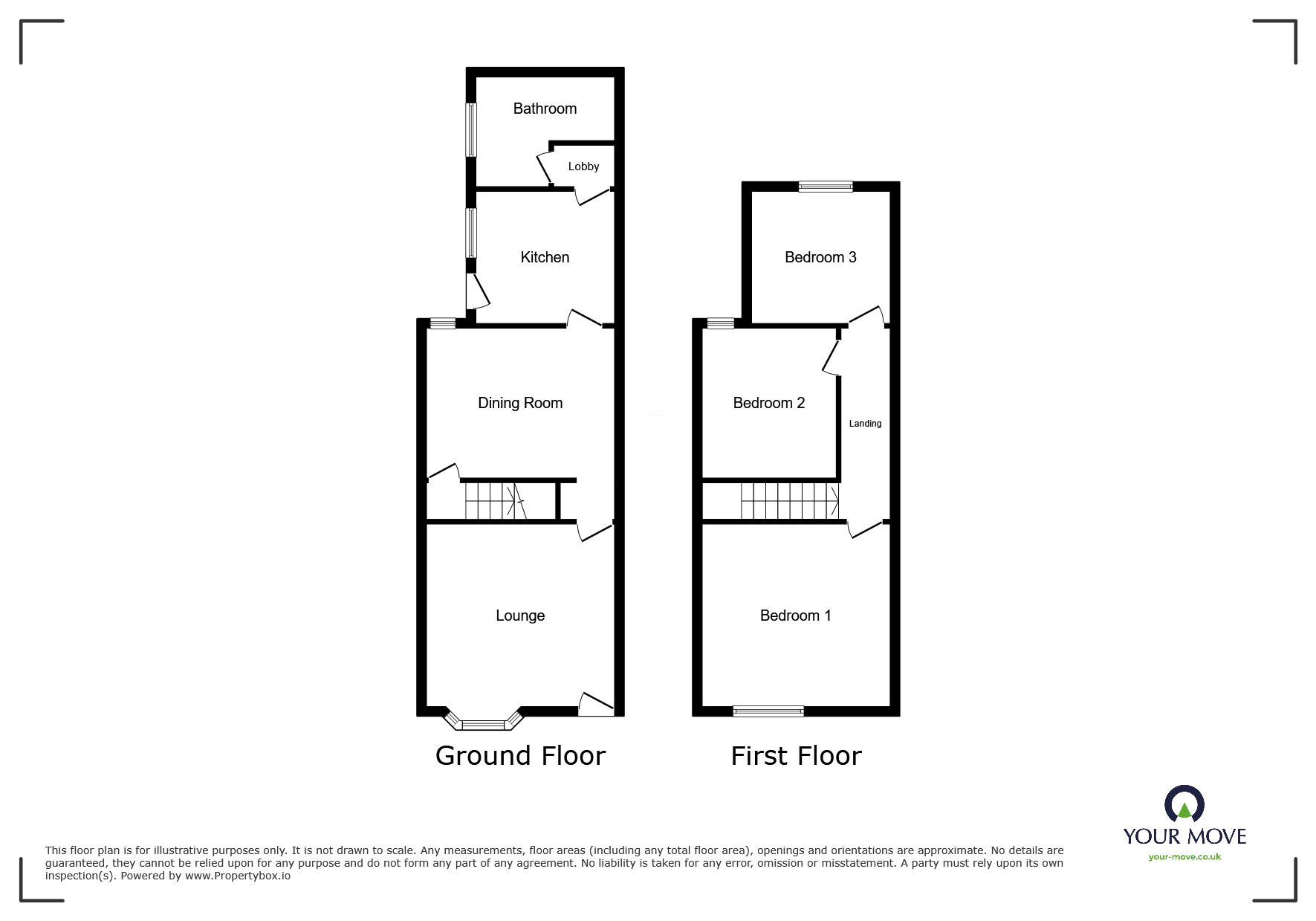 Floorplan of 3 bedroom End Terrace House for sale, Midland Road, Ellistown, Leicestershire, LE67
