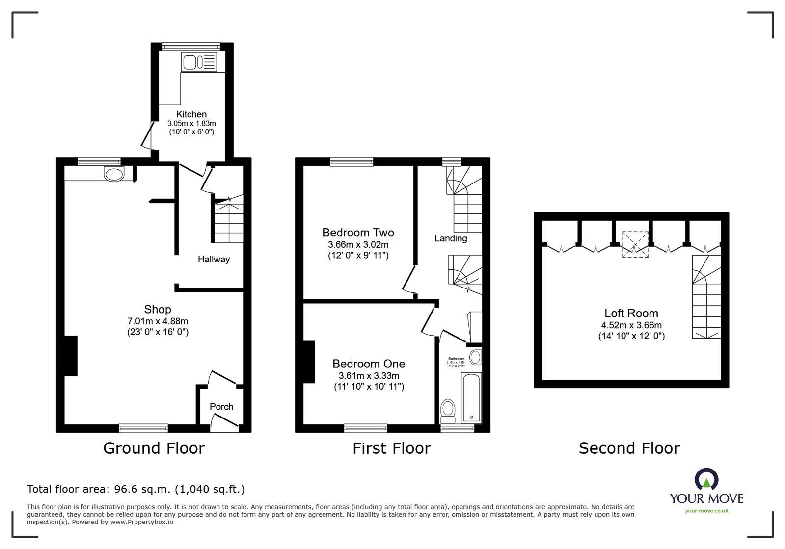 Floorplan of 2 bedroom Mid Terrace House for sale, The Green, Thringstone, Leicestershire, LE67