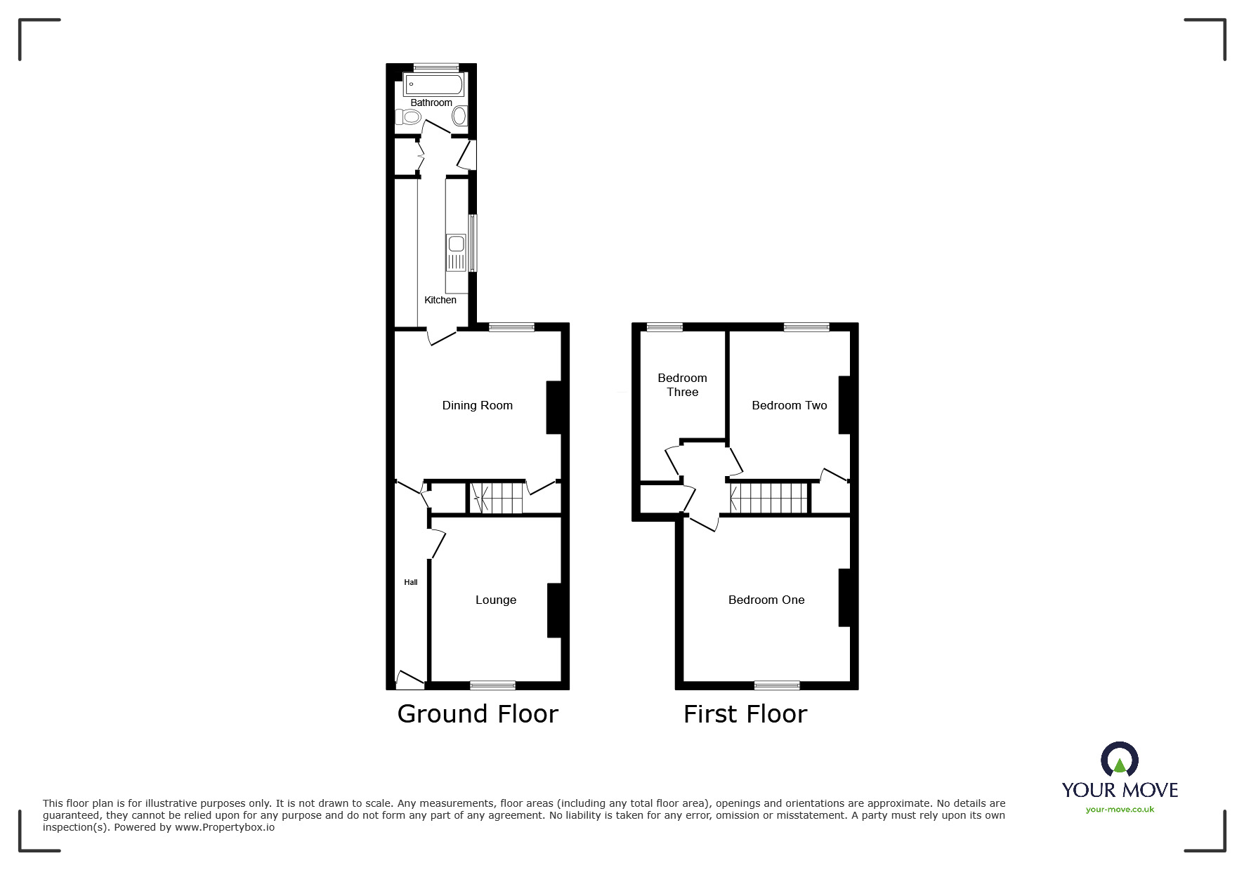 Floorplan of 3 bedroom Mid Terrace House for sale, Central Road, Hugglescote, Leicestershire, LE67
