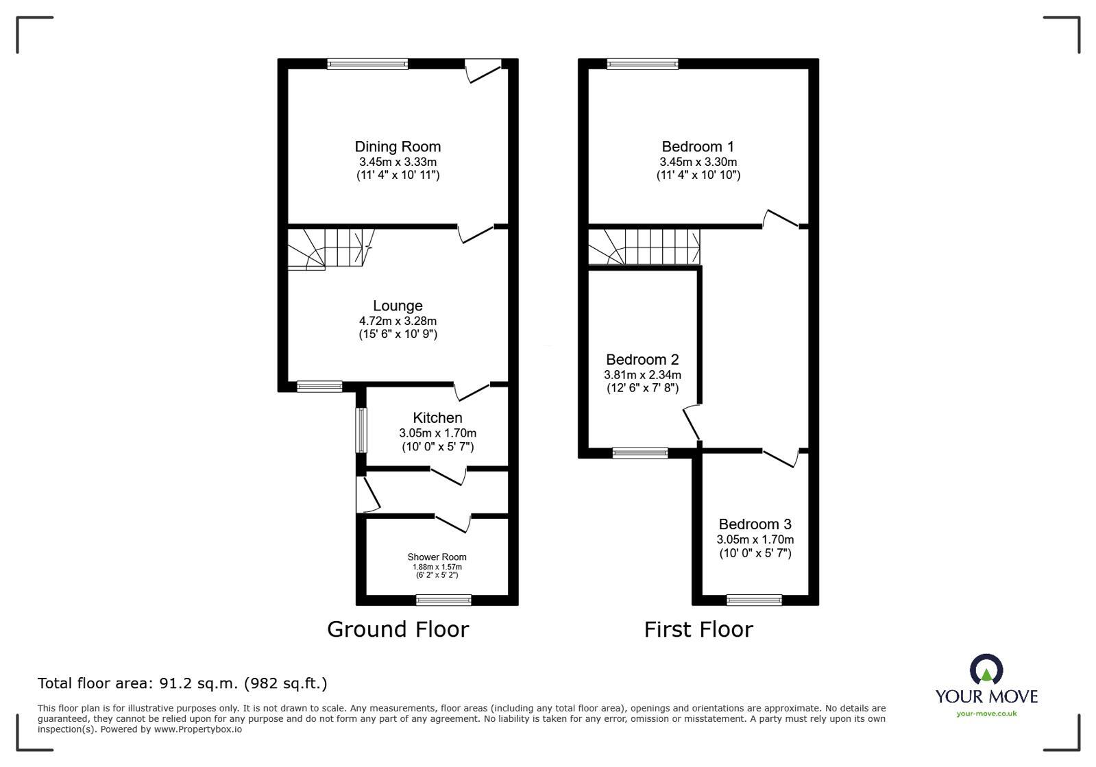 Floorplan of 3 bedroom Mid Terrace House for sale, Swannington Road, Coalville, Leicestershire, LE67