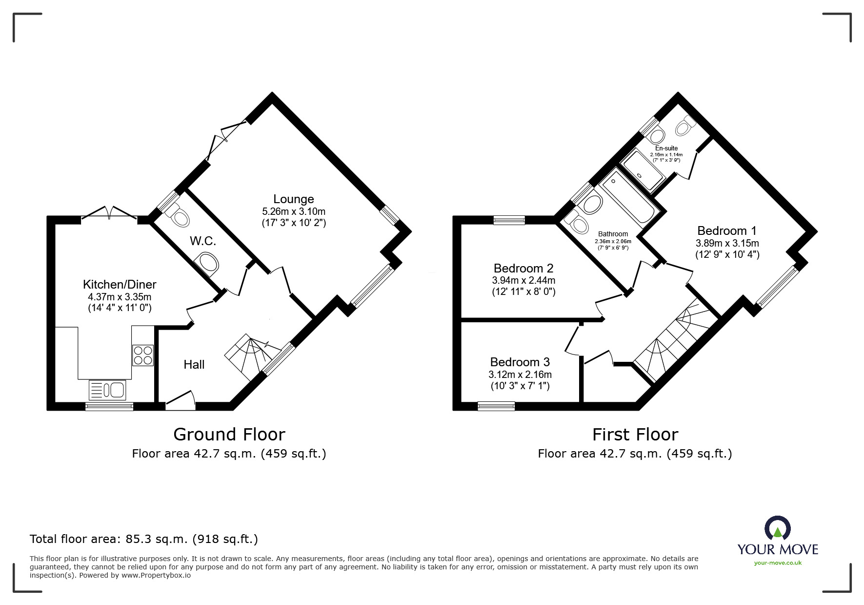 Floorplan of 3 bedroom Semi Detached House for sale, Perkins Close, Donington Le Heath, Leicestershire, LE67
