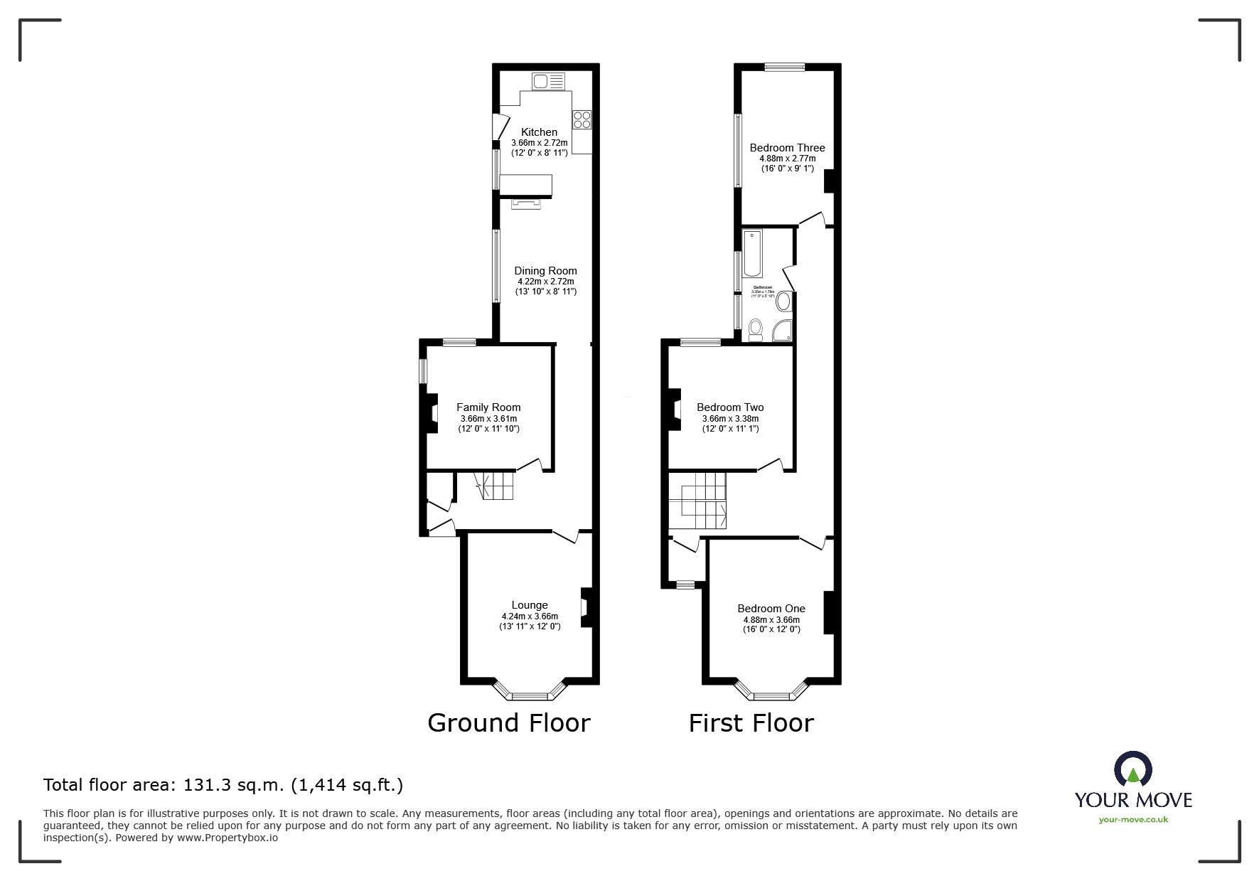 Floorplan of 3 bedroom Semi Detached House for sale, London Road, Coalville, Leicestershire, LE67