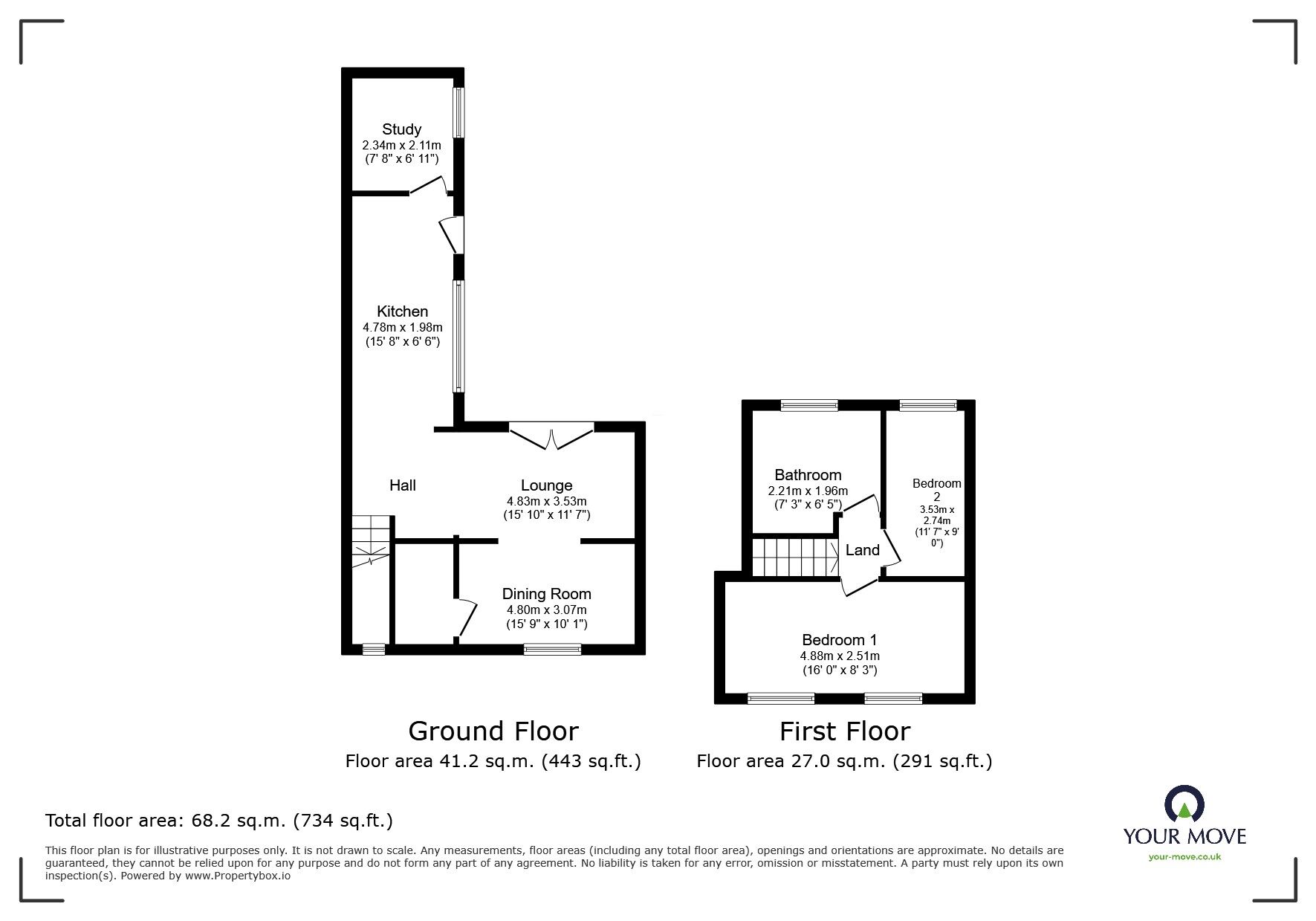 Floorplan of 2 bedroom End Terrace House to rent, Station Road, Bagworth, Leicestershire, LE67