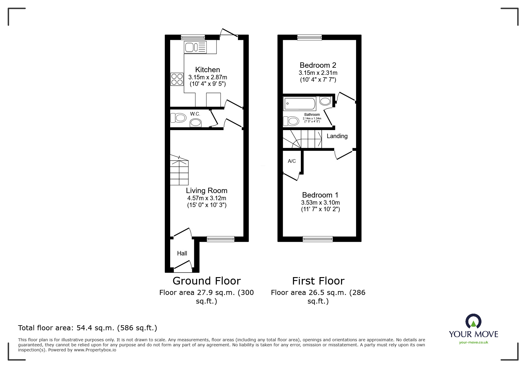 Floorplan of 2 bedroom Mid Terrace House for sale, Kendrick Close, Coalville, Leicestershire, LE67