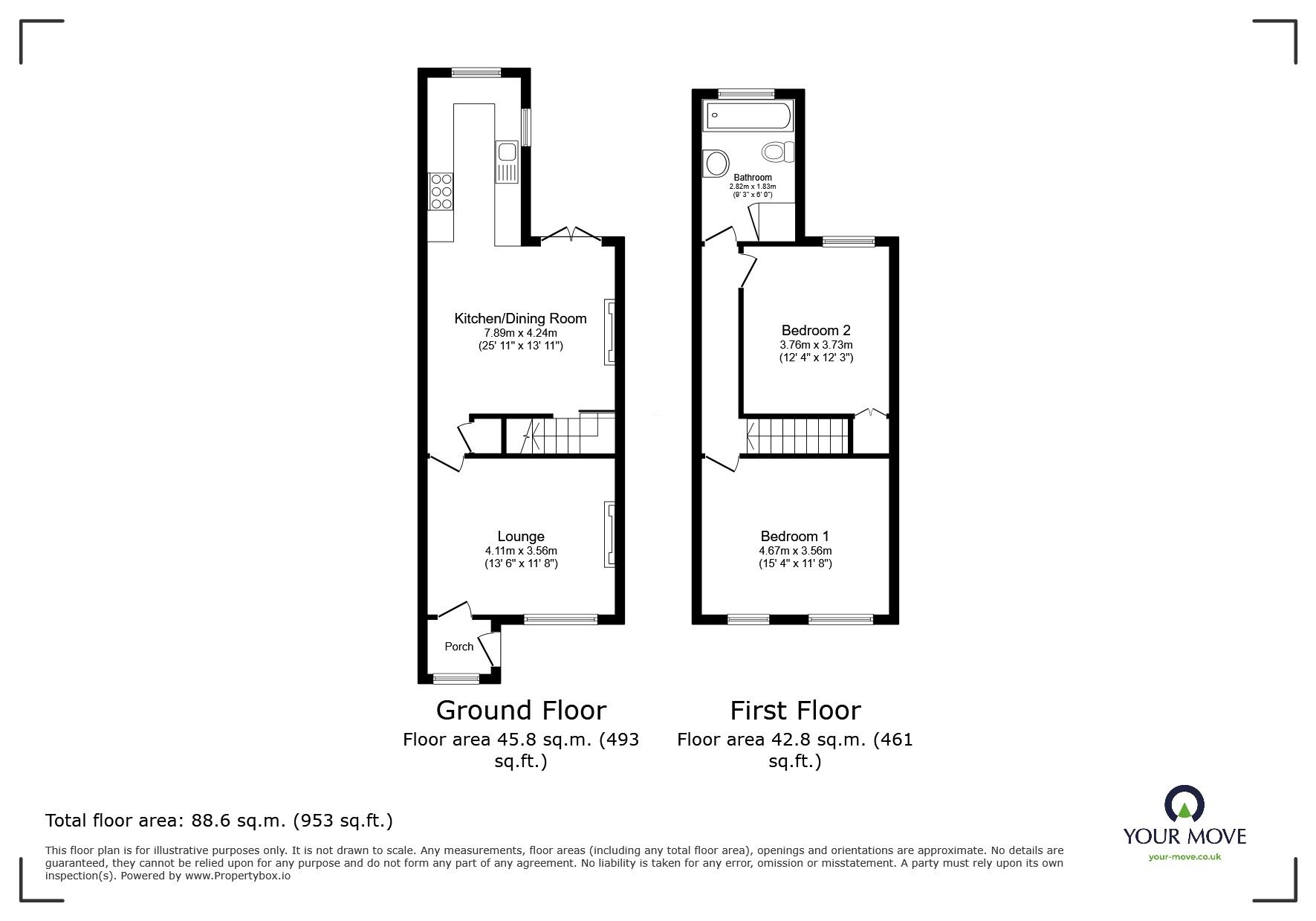 Floorplan of 2 bedroom Mid Terrace Property for sale, Rock View Cottages, East Lane, Leicestershire, LE67