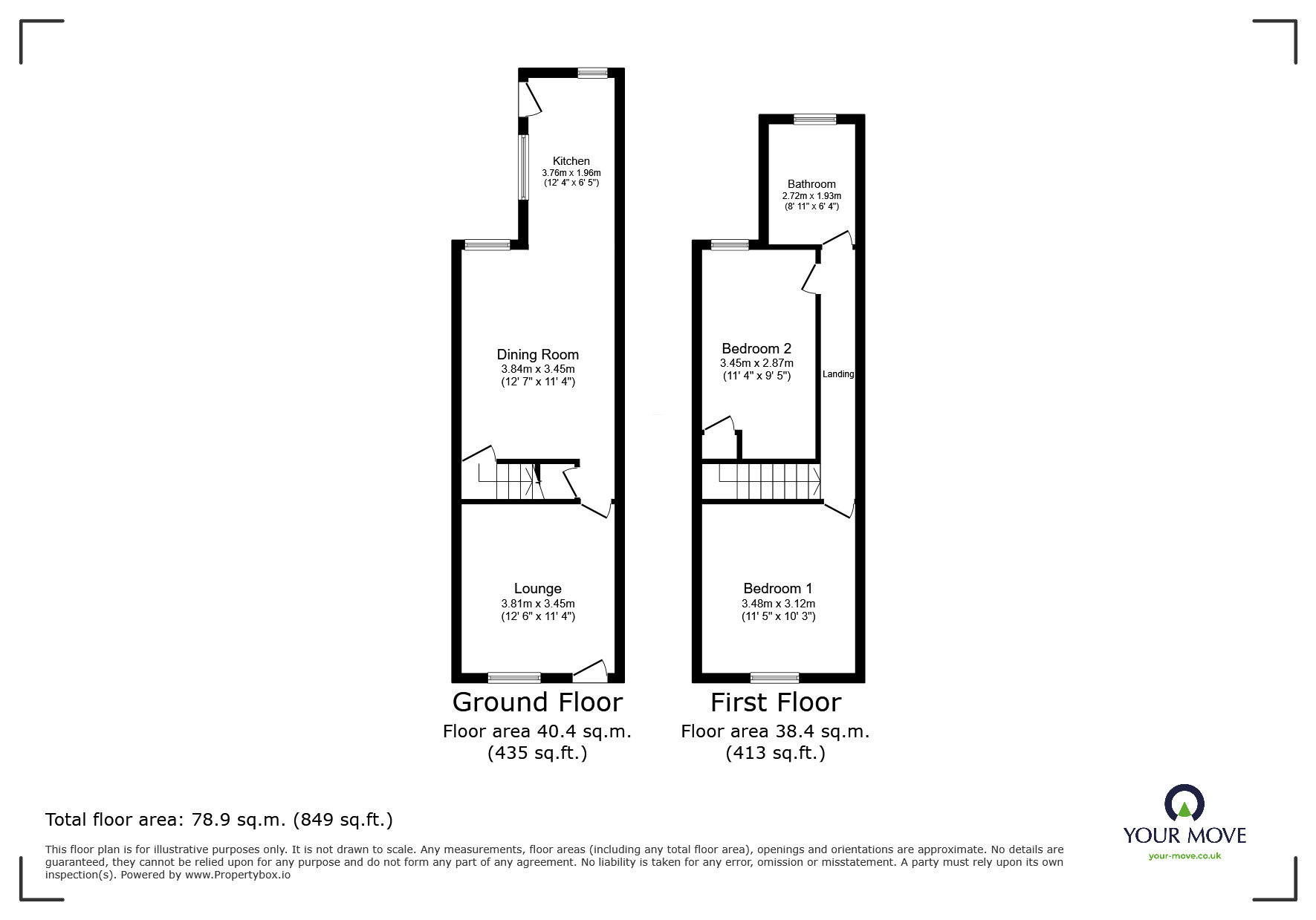 Floorplan of 2 bedroom Mid Terrace House for sale, Berrisford Street, Coalville, Leicestershire, LE67