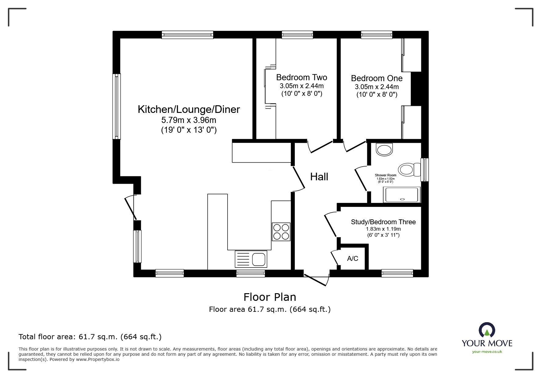 Floorplan of 3 bedroom Detached Property for sale, Ashby Road, Sinope, Leicestershire, LE67