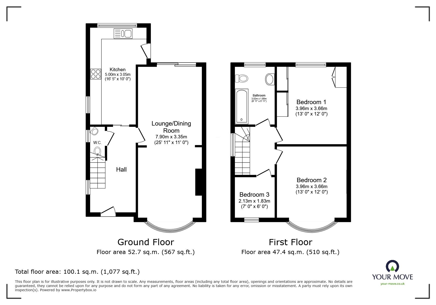 Floorplan of 3 bedroom Semi Detached House for sale, Convent Drive, Coalville, Leicestershire, LE67