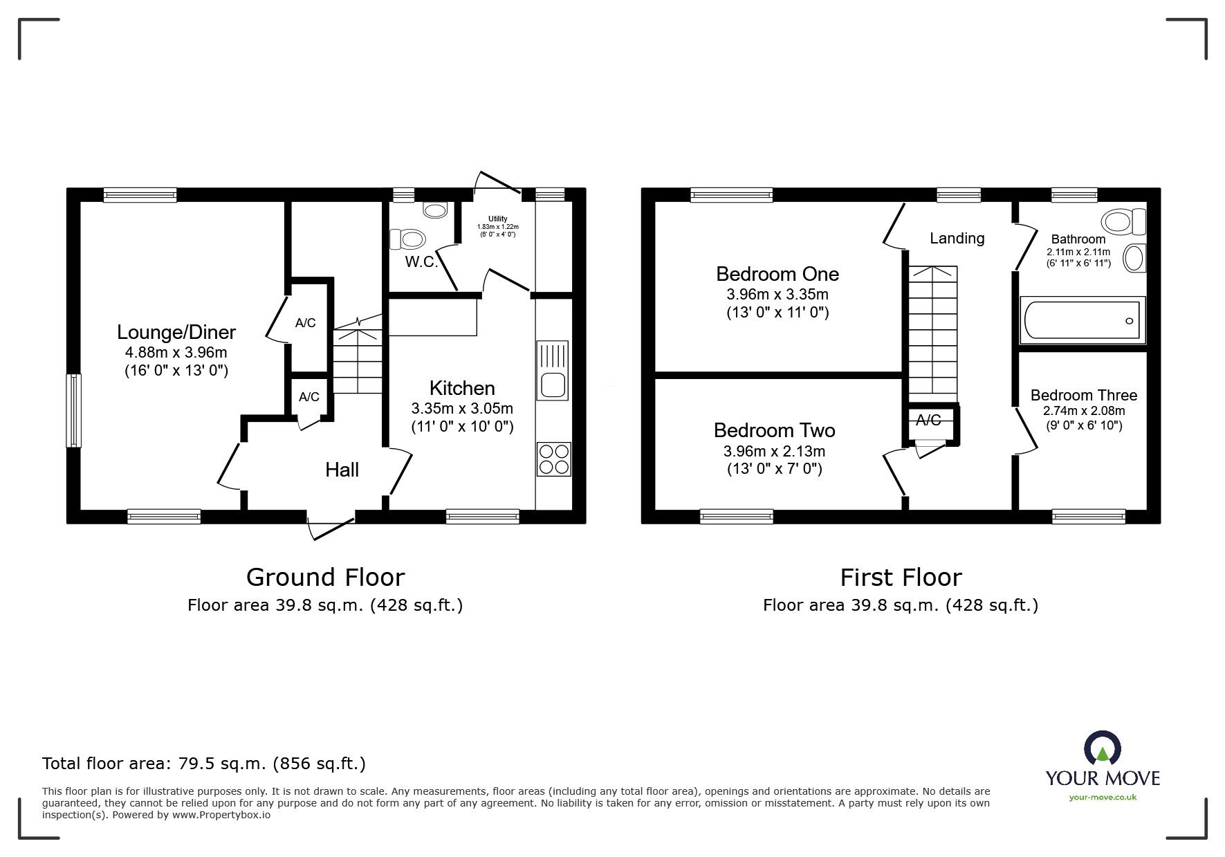 Floorplan of 3 bedroom Semi Detached House for sale, Ash Grove, Coalville, Leicestershire, LE67