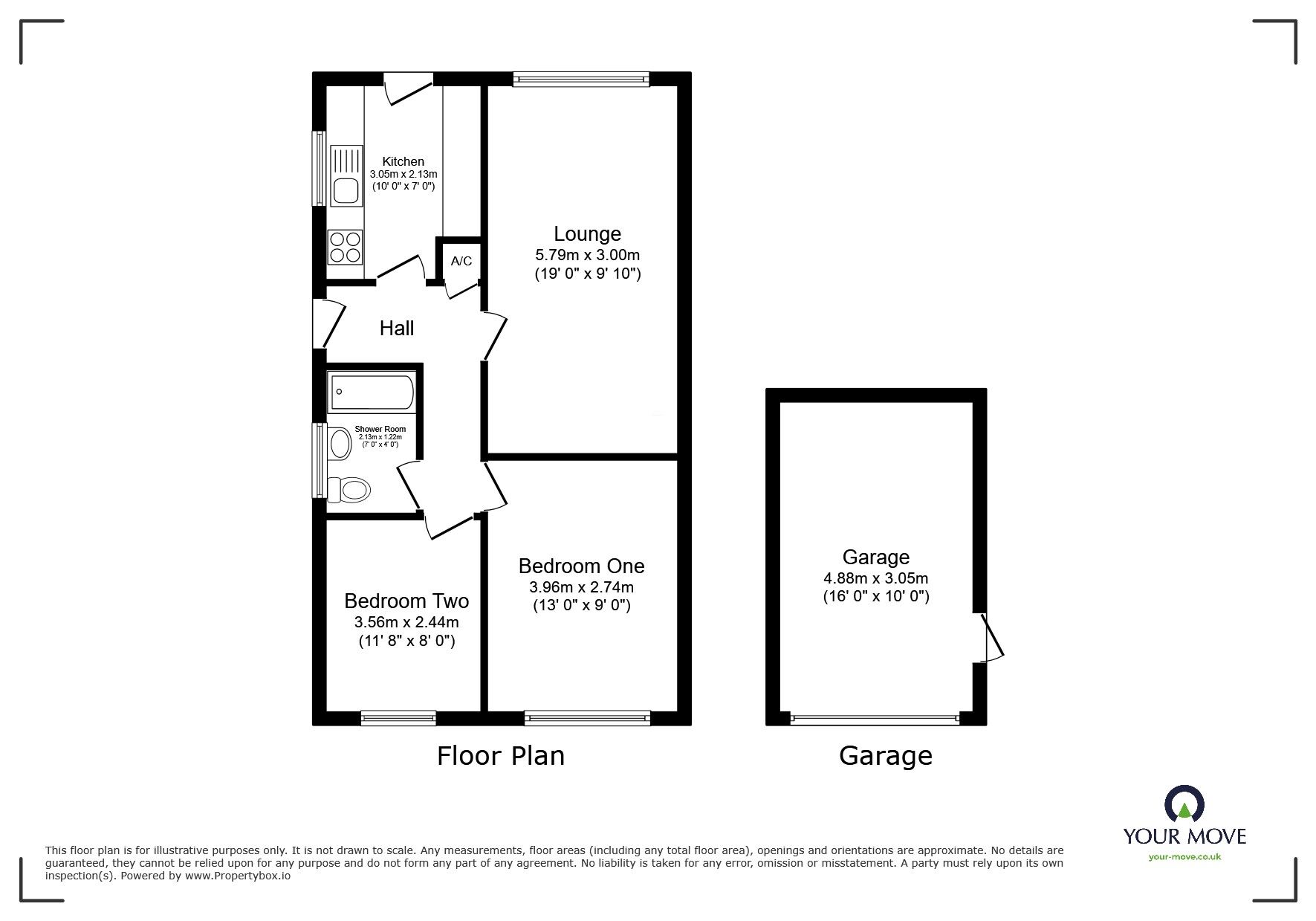 Floorplan of 2 bedroom Semi Detached Bungalow for sale, Priory Close, Thringstone, Leicestershire, LE67