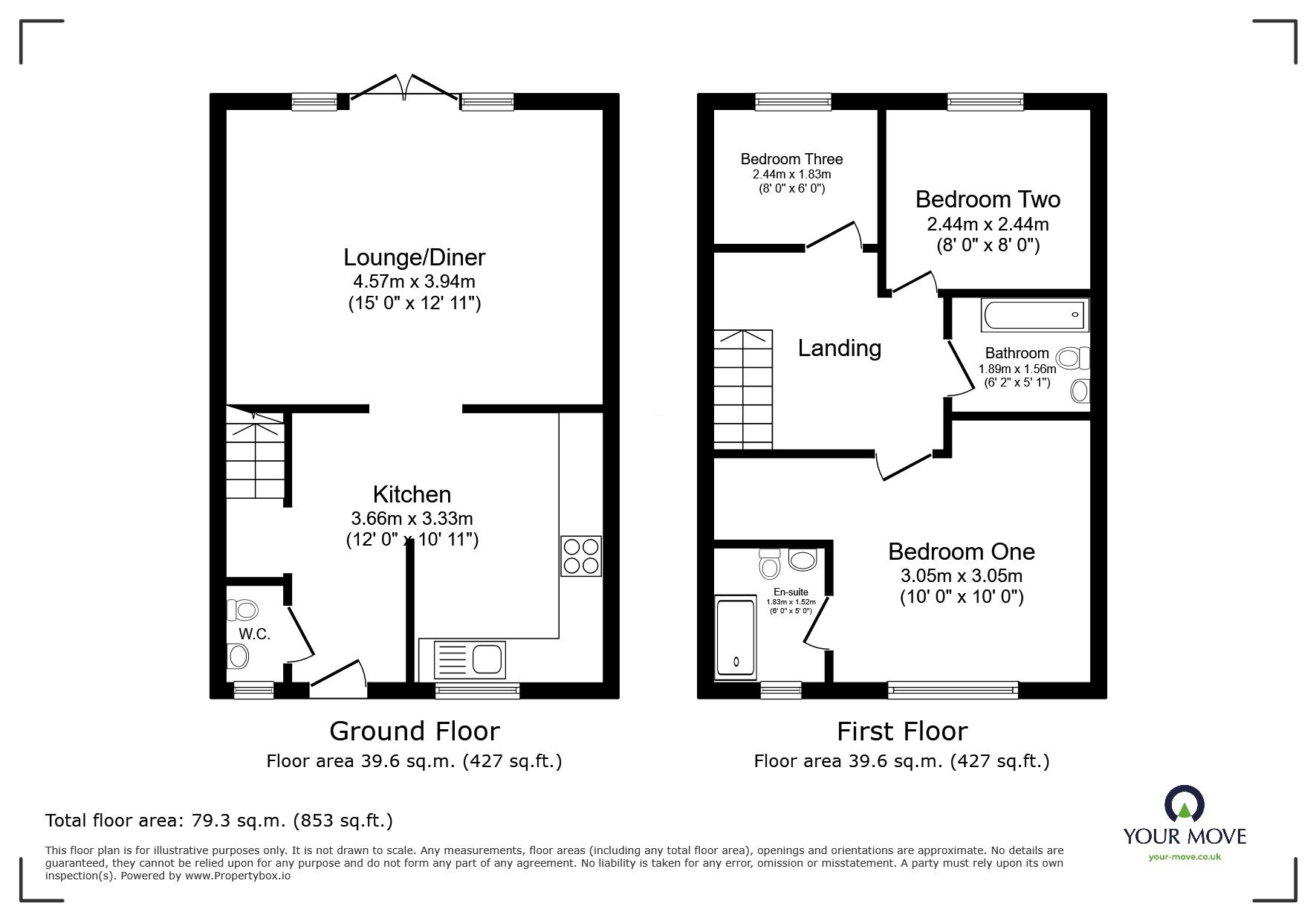 Floorplan of 3 bedroom Semi Detached House for sale, Griffin Road, Thringstone, Leicestershire, LE67
