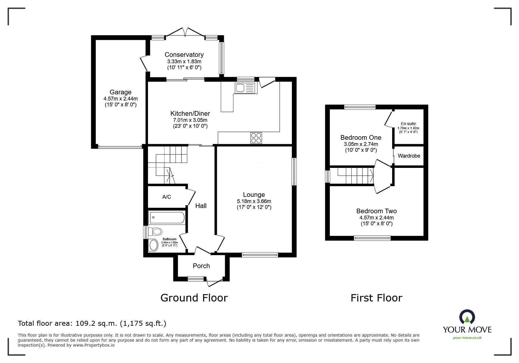 Floorplan of 2 bedroom Detached House for sale, The Green, Thringstone, Leicestershire, LE67