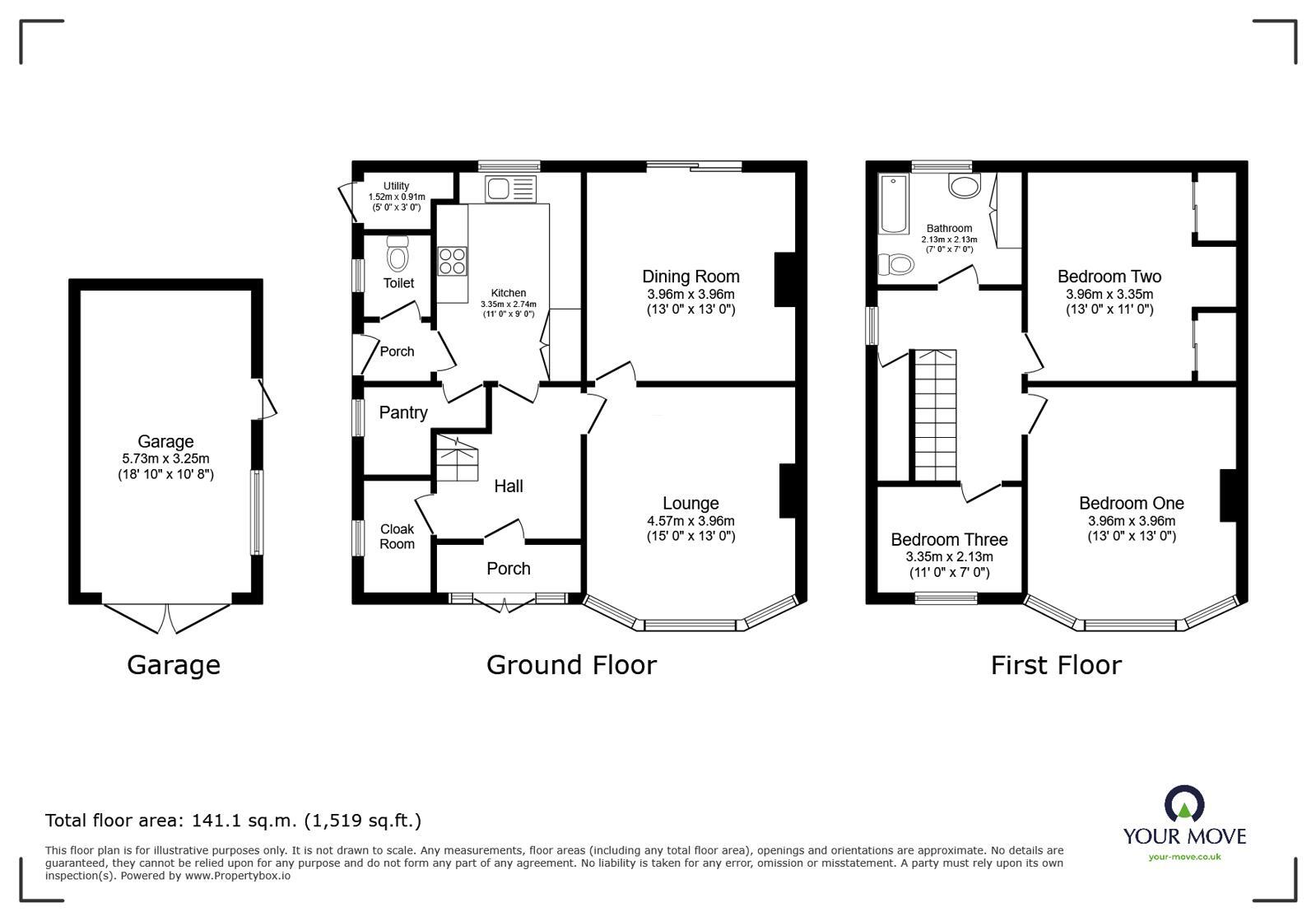 Floorplan of 3 bedroom Semi Detached House for sale, Greenhill Road, Coalville, Leicestershire, LE67