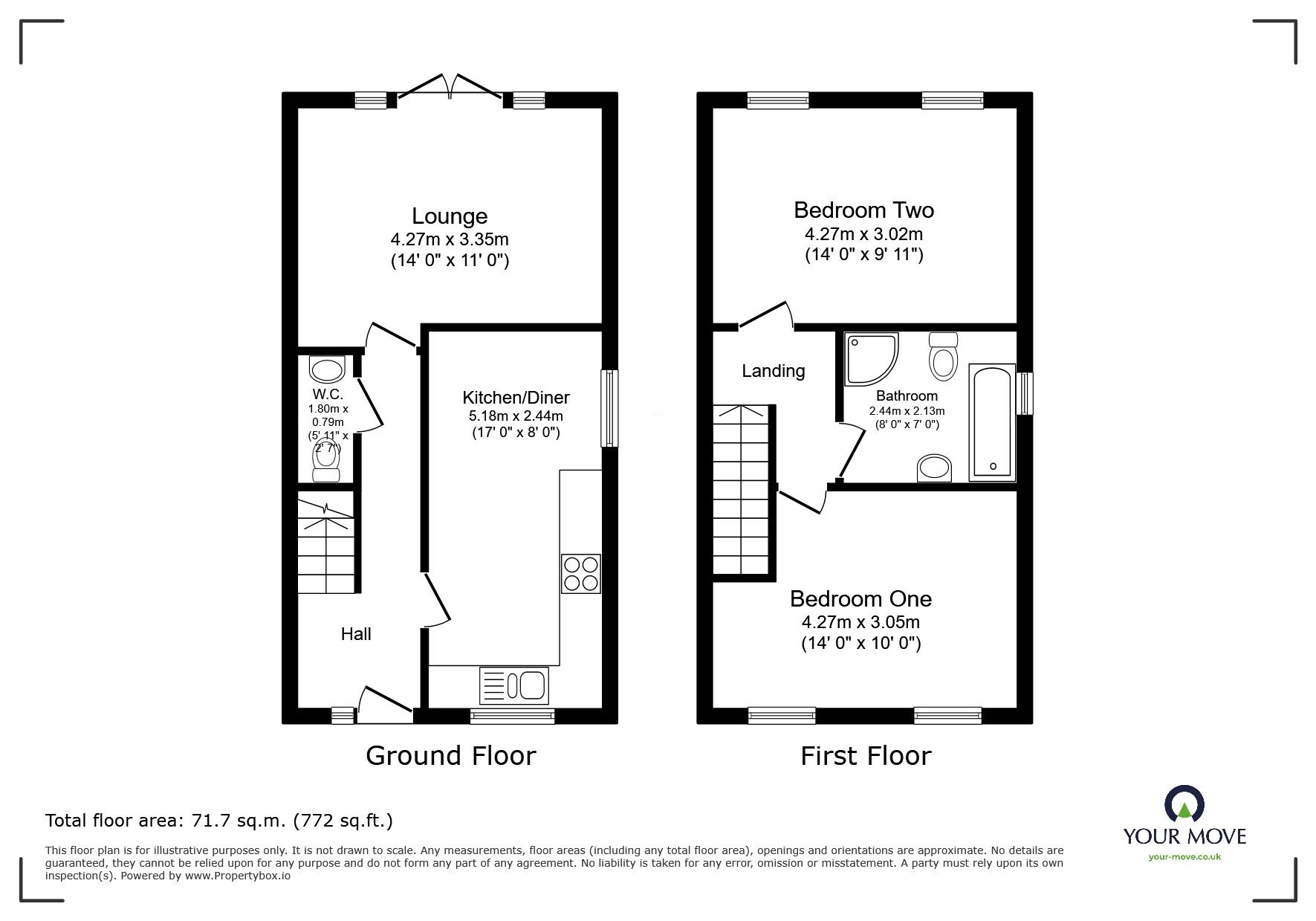 Floorplan of 2 bedroom Semi Detached House for sale, Choyce Close, Coalville, Leicestershire, LE67