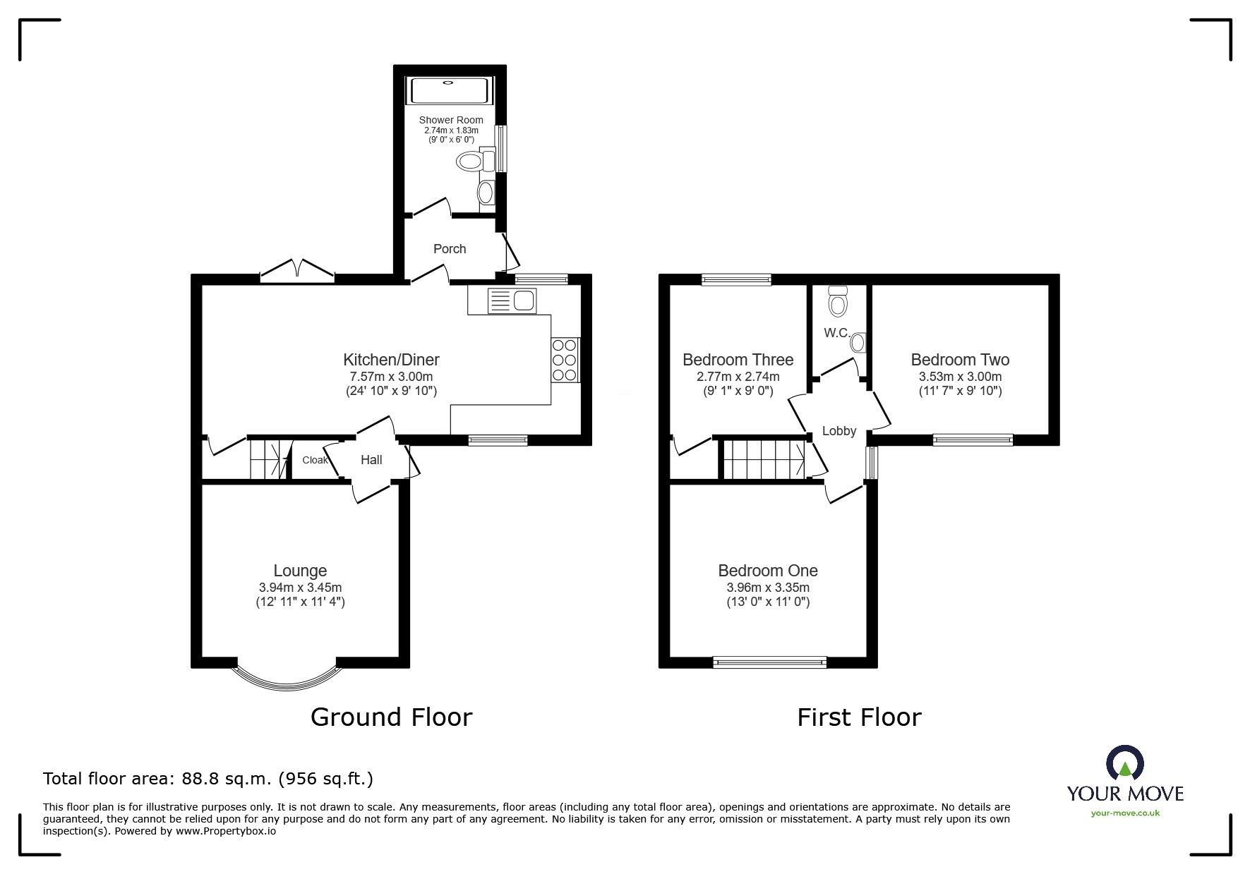 Floorplan of 3 bedroom Detached House for sale, Whitehill Road, Ellistown, Leicestershire, LE67