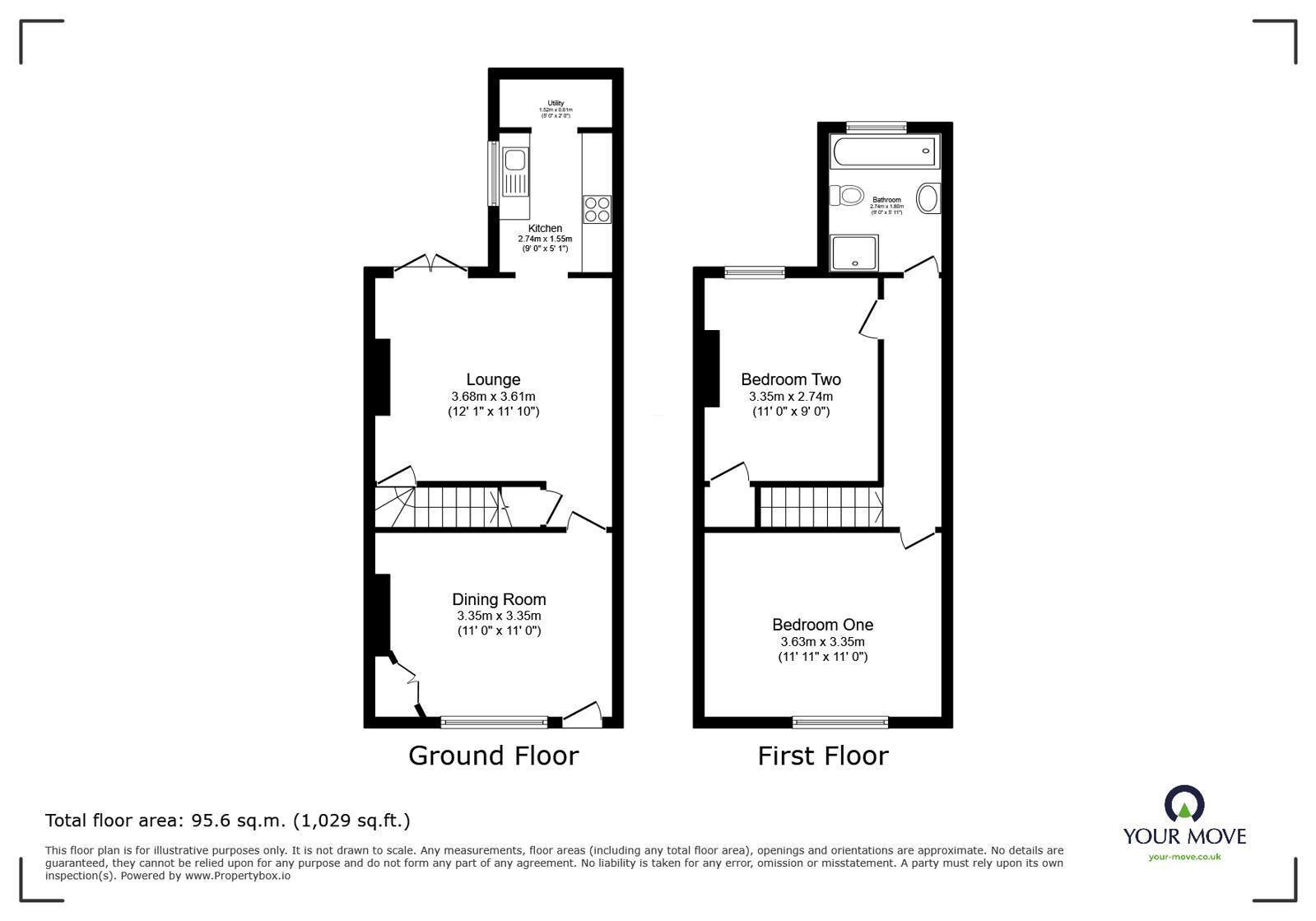 Floorplan of 2 bedroom Mid Terrace House for sale, Margaret Street, Coalville, Leicestershire, LE67