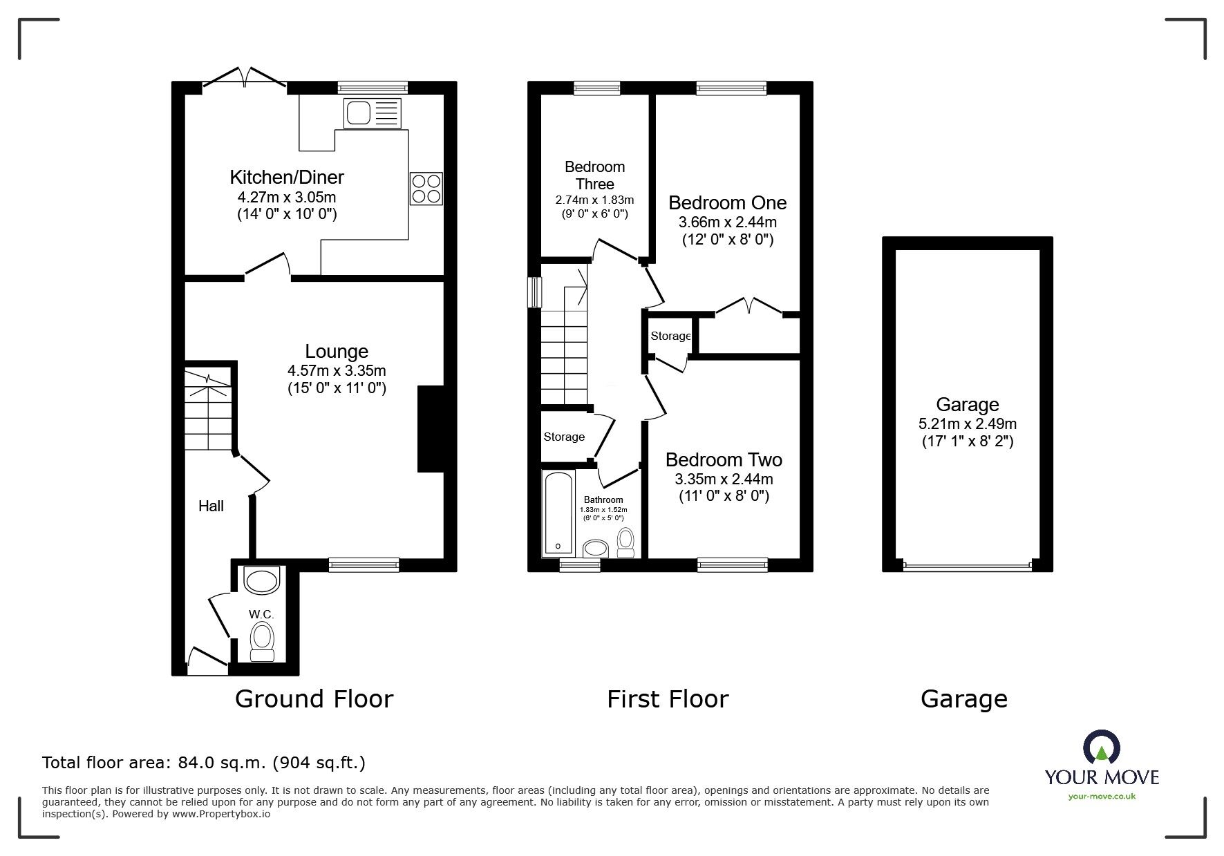 Floorplan of 3 bedroom Semi Detached House for sale, Willars Way, Ravenstone, Leicestershire, LE67