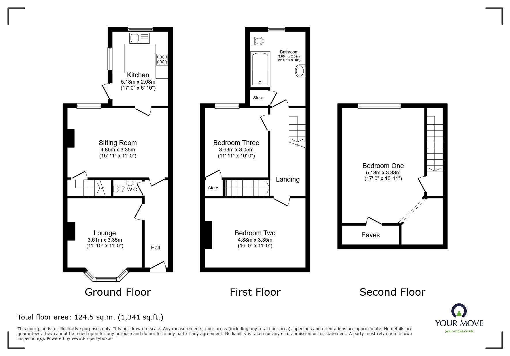 Floorplan of 3 bedroom Semi Detached House for sale, Station Road, Hugglescote, Leicestershire, LE67
