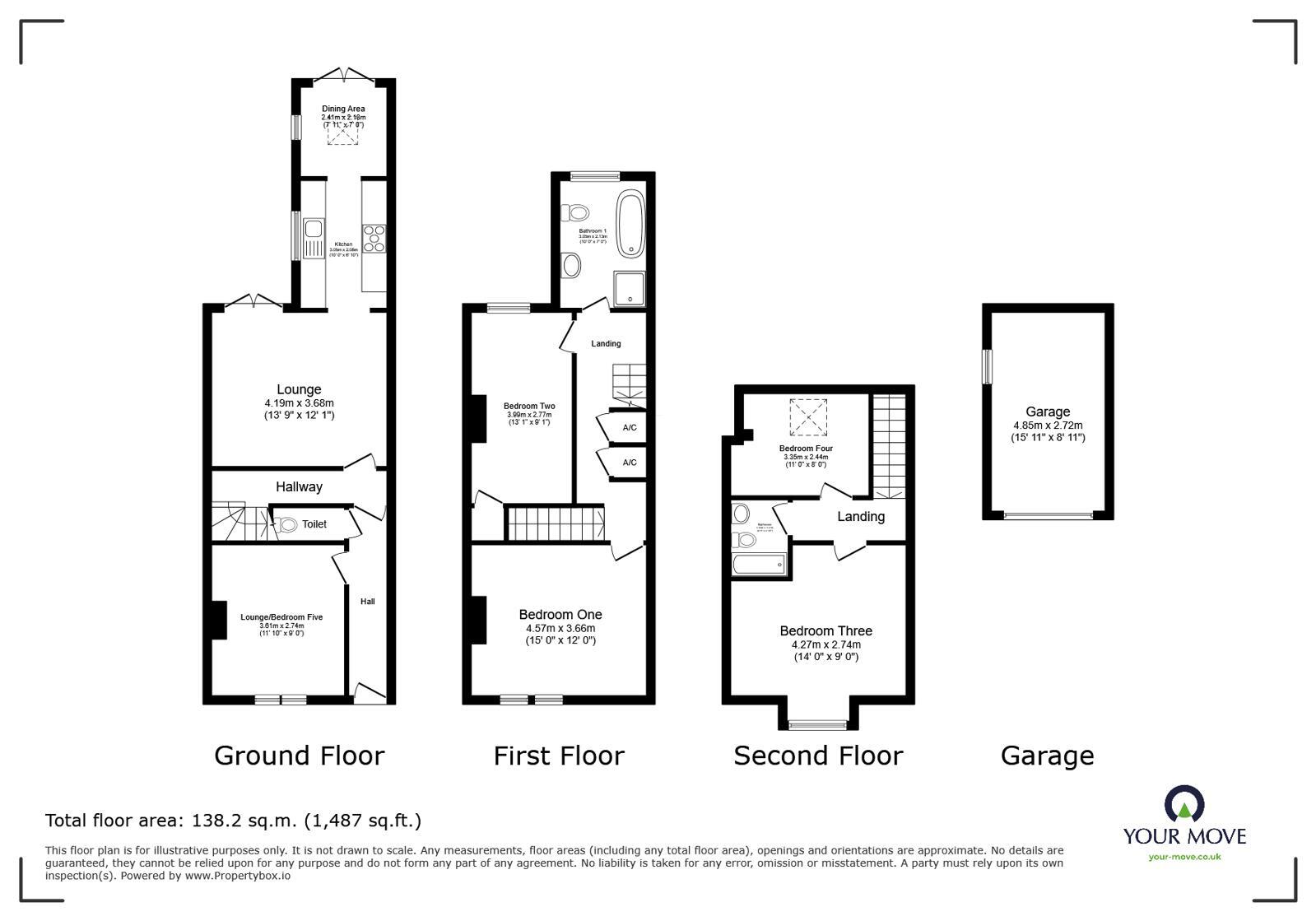 Floorplan of 4 bedroom End Terrace House for sale, Belvoir Road, Coalville, Leicestershire, LE67