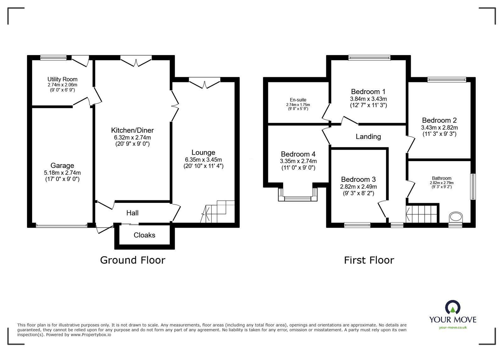 Floorplan of 4 bedroom Link Detached House for sale, Greenfields Drive, Coalville, Leicestershire, LE67