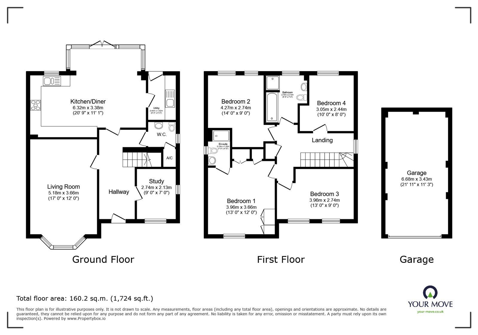 Floorplan of 4 bedroom Detached House for sale, Gee Avenue, Hugglescote, Leicestershire, LE67