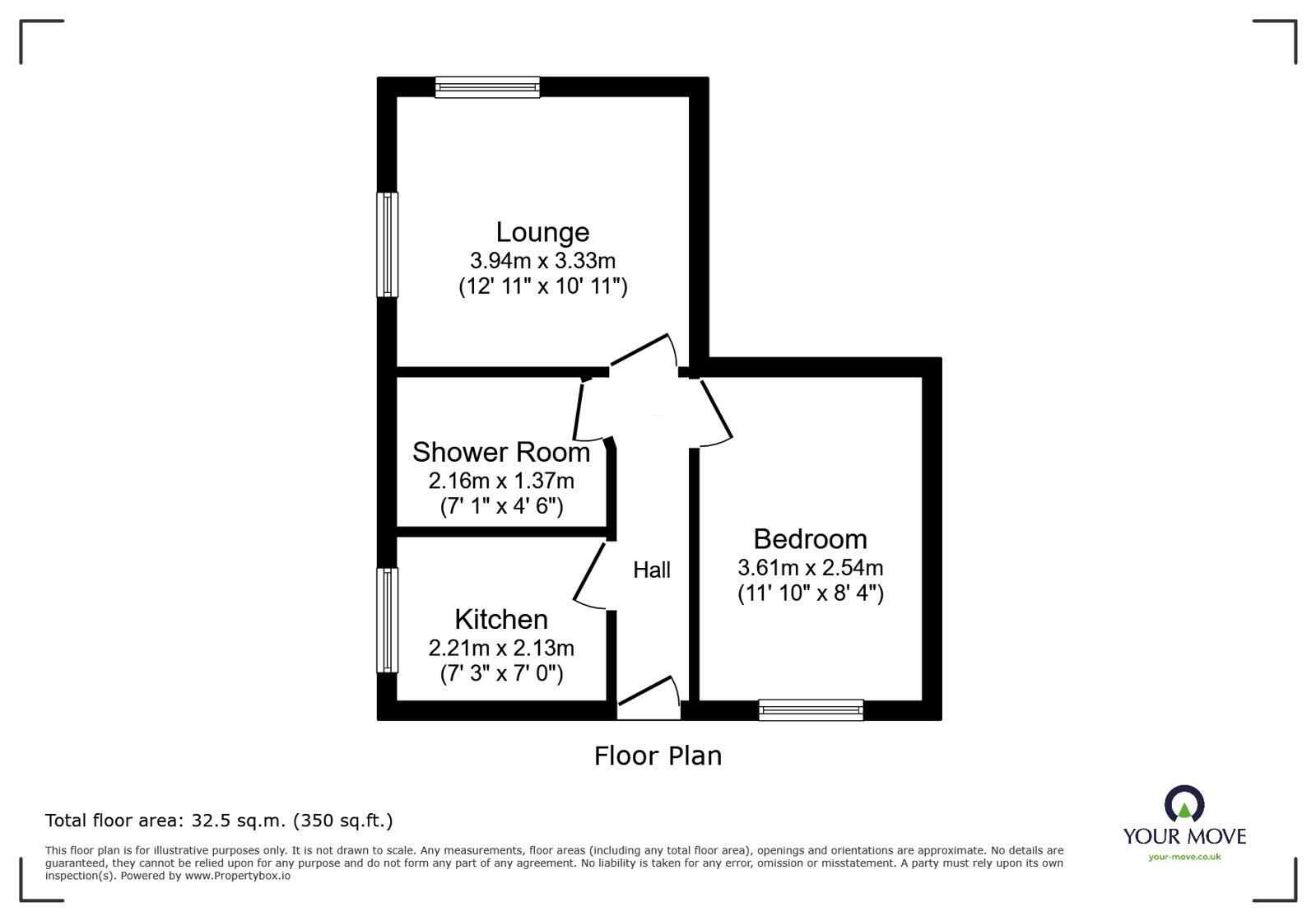 Floorplan of 1 bedroom Flat to rent, London Road, Coalville, Leicestershire, LE67