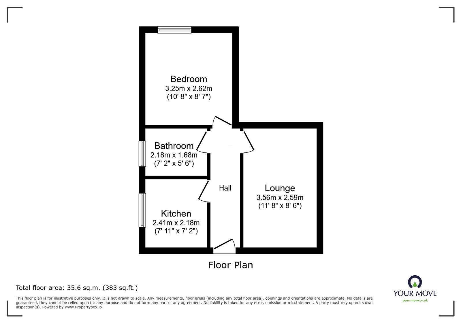 Floorplan of 1 bedroom Flat to rent, London Road, Coalville, Leicestershire, LE67