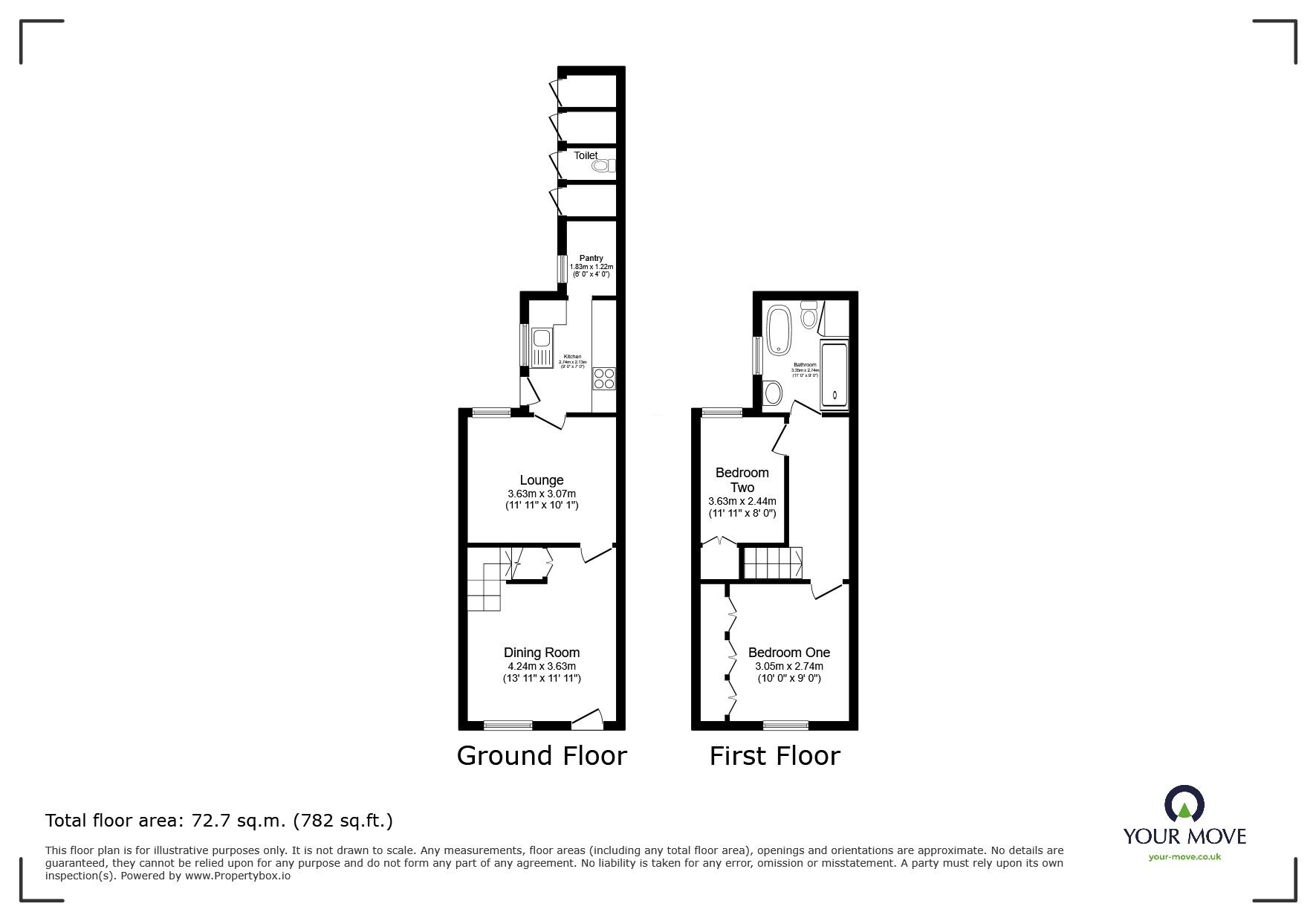 Floorplan of 2 bedroom End Terrace House for sale, Penistone Street, Ibstock, Leicestershire, LE67