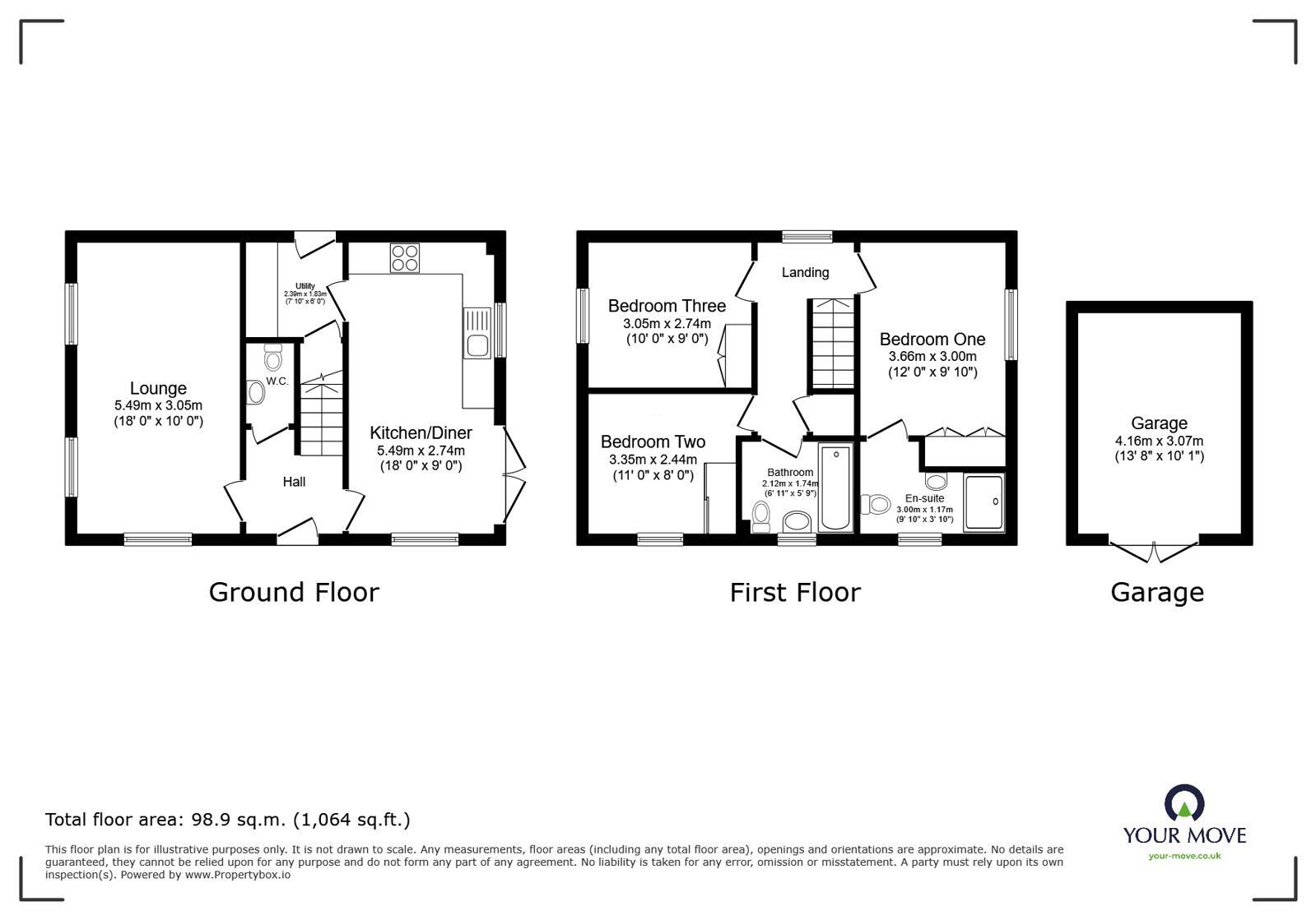 Floorplan of 3 bedroom Detached House for sale, Woodstone Lane, Ravenstone, Leicestershire, LE67