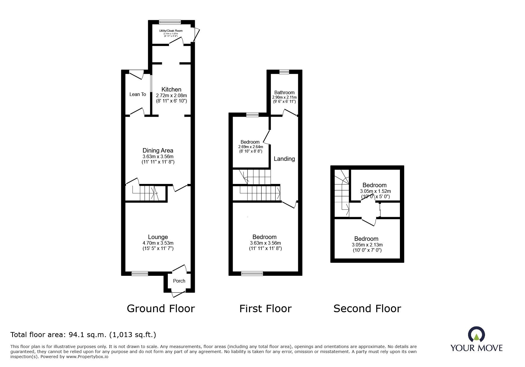 Floorplan of 4 bedroom Mid Terrace House for sale, Highfield Street, Coalville, Leicestershire, LE67