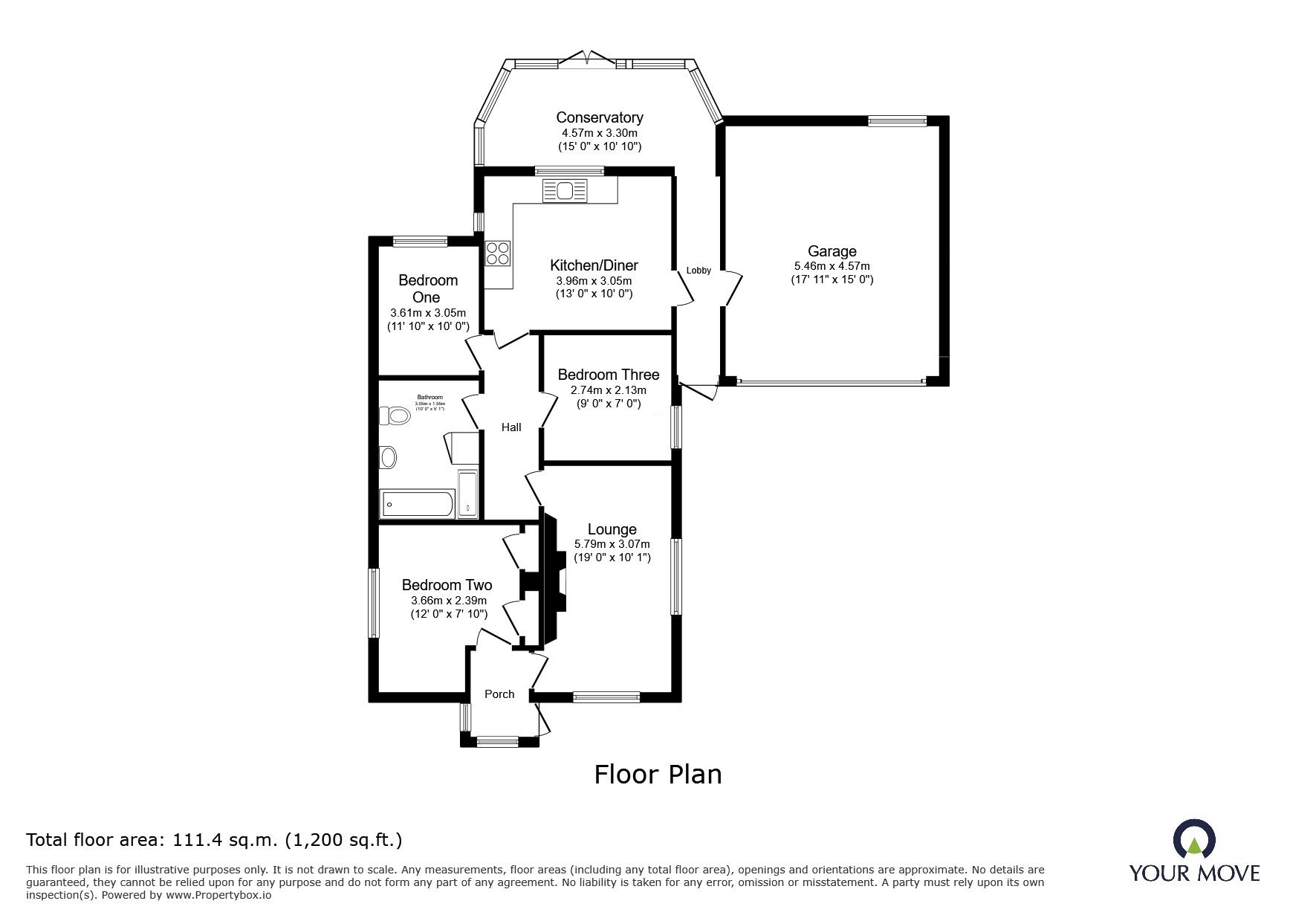 Floorplan of 3 bedroom Detached Bungalow for sale, Holyoake Drive, Heather, Leicestershire, LE67