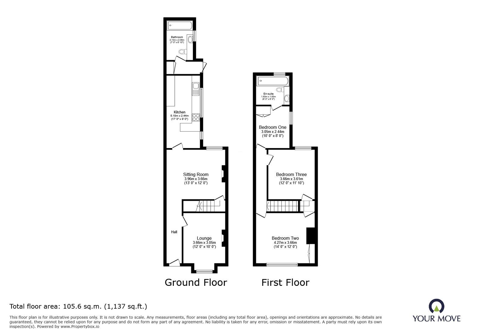 Floorplan of 3 bedroom Mid Terrace House for sale, Park Road, Coalville, Leicestershire, LE67