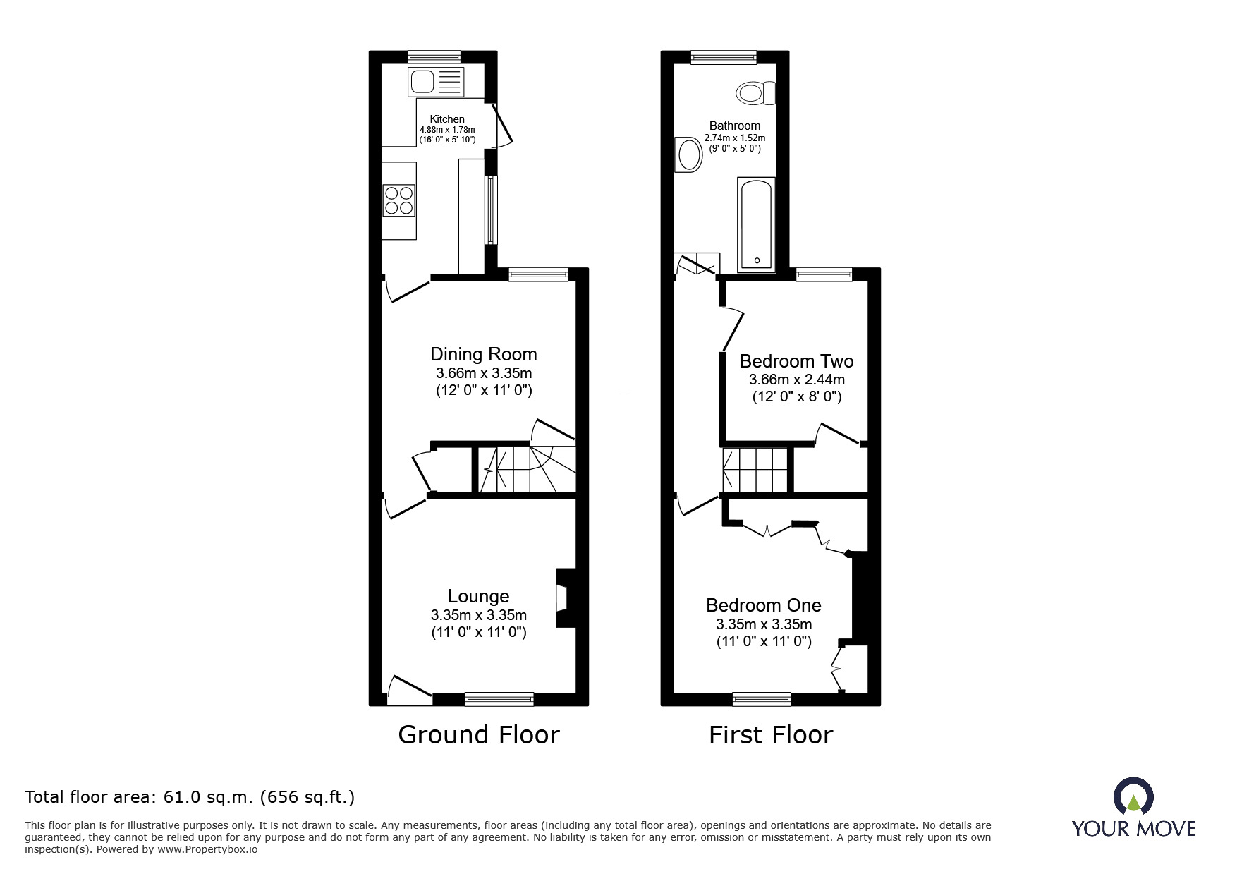Floorplan of 2 bedroom Mid Terrace House for sale, Margaret Street, Coalville, Leicestershire, LE67