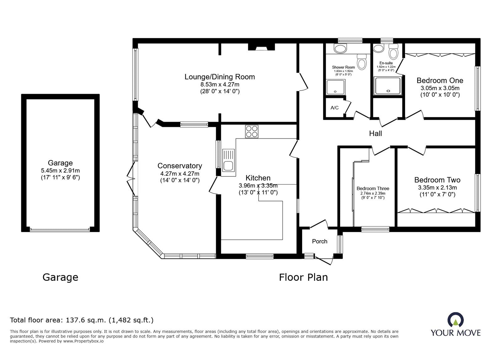 Floorplan of 3 bedroom Detached Bungalow for sale, Parkdale, Ibstock, Leicestershire, LE67