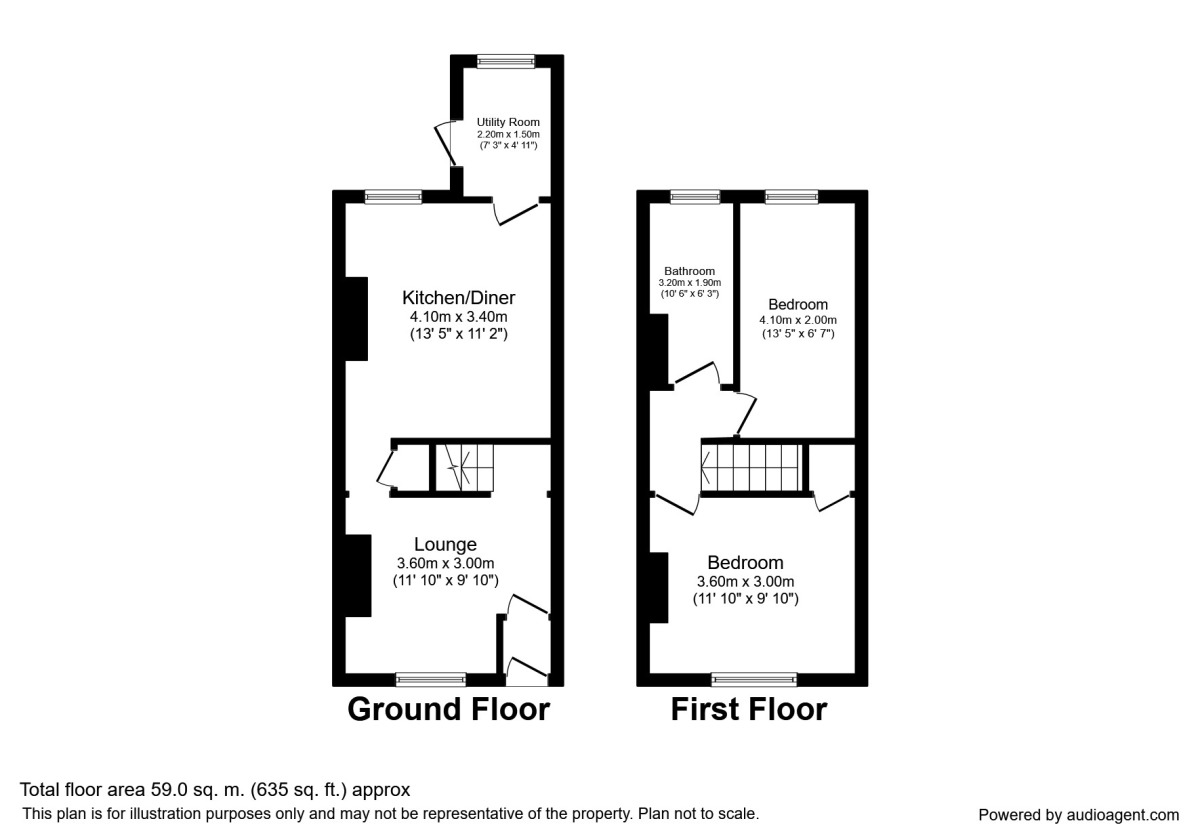 Floorplan of 2 bedroom Mid Terrace House to rent, Swan Street, Darwen, Lancashire, BB3