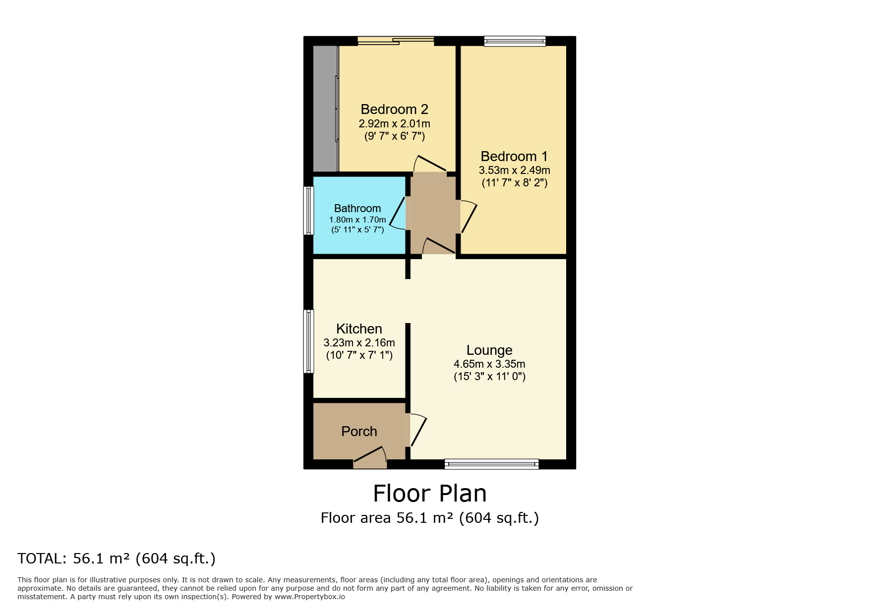 Floorplan of 2 bedroom Semi Detached Bungalow for sale, Glencarron Close, Hoddlesden, Lancashire, BB3