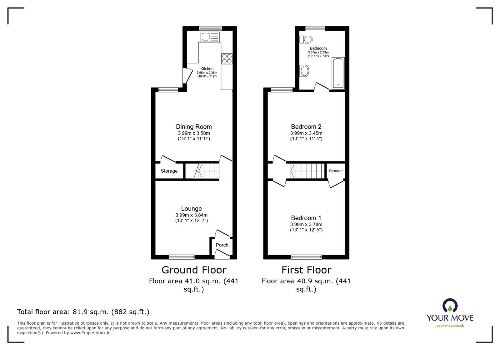 Floorplan of 2 bedroom Mid Terrace House for sale, London Terrace, Lancashire, BB3