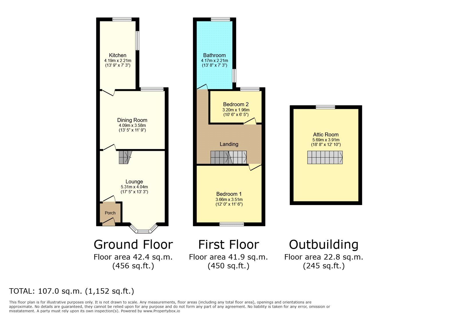 Floorplan of 2 bedroom Mid Terrace House for sale, Blackburn Road, Darwen, Lancashire, BB3