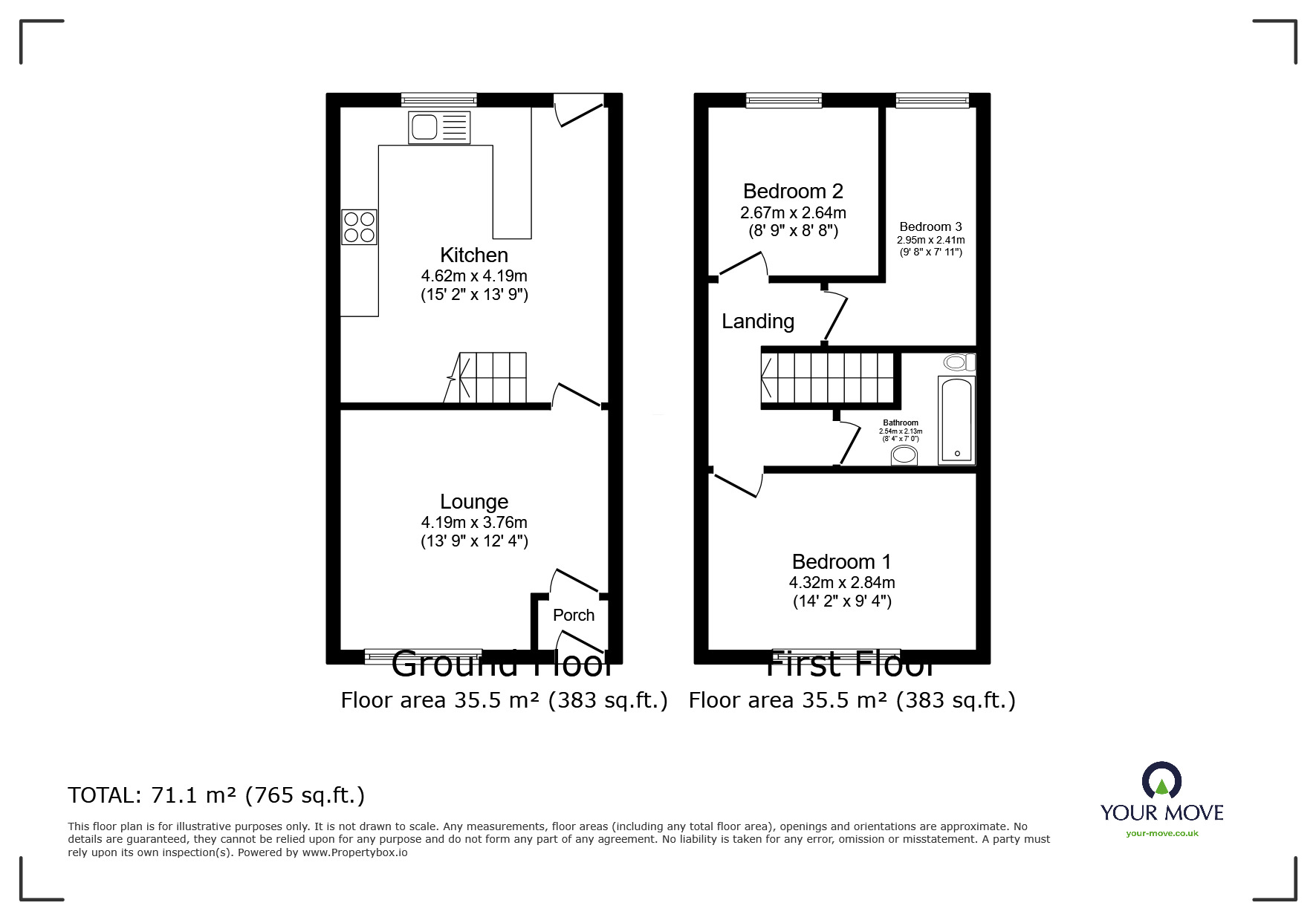 Floorplan of 3 bedroom Mid Terrace House for sale, Northcote Street, Darwen, Lancashire, BB3