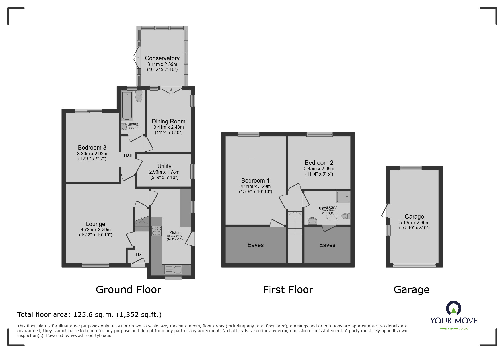 Floorplan of 3 bedroom Semi Detached Bungalow for sale, Pole Lane, Darwen, Lancashire, BB3