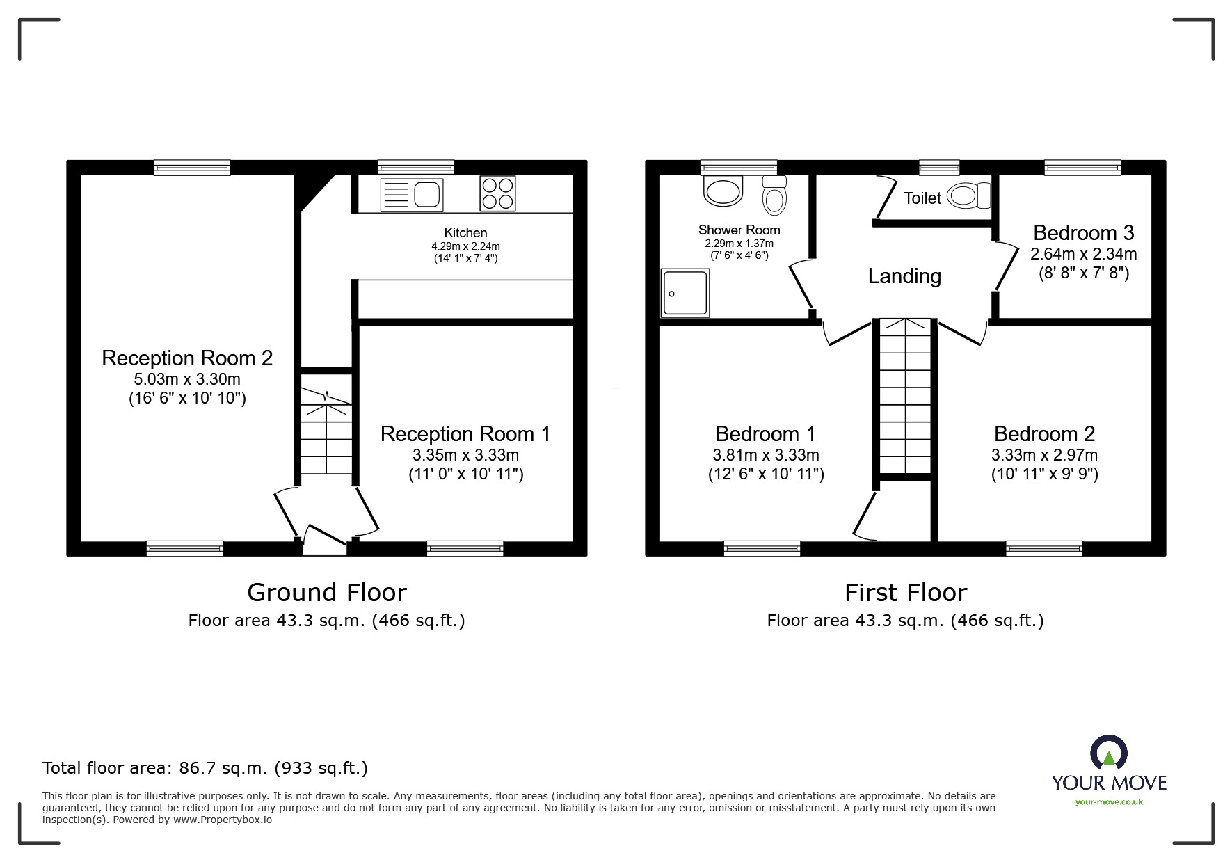 Floorplan of 3 bedroom Semi Detached House for sale, Hector Road, Darwen, Lancashire, BB3