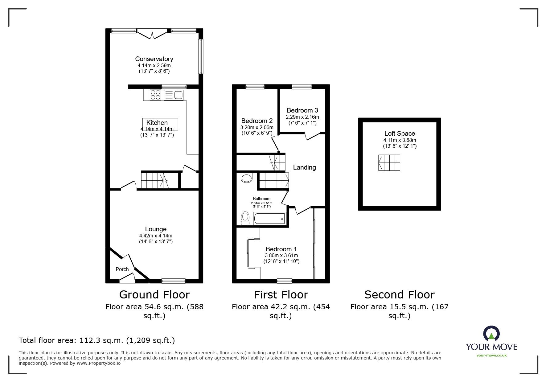 Floorplan of 3 bedroom Mid Terrace House for sale, Watery Lane, Darwen, Lancashire, BB3
